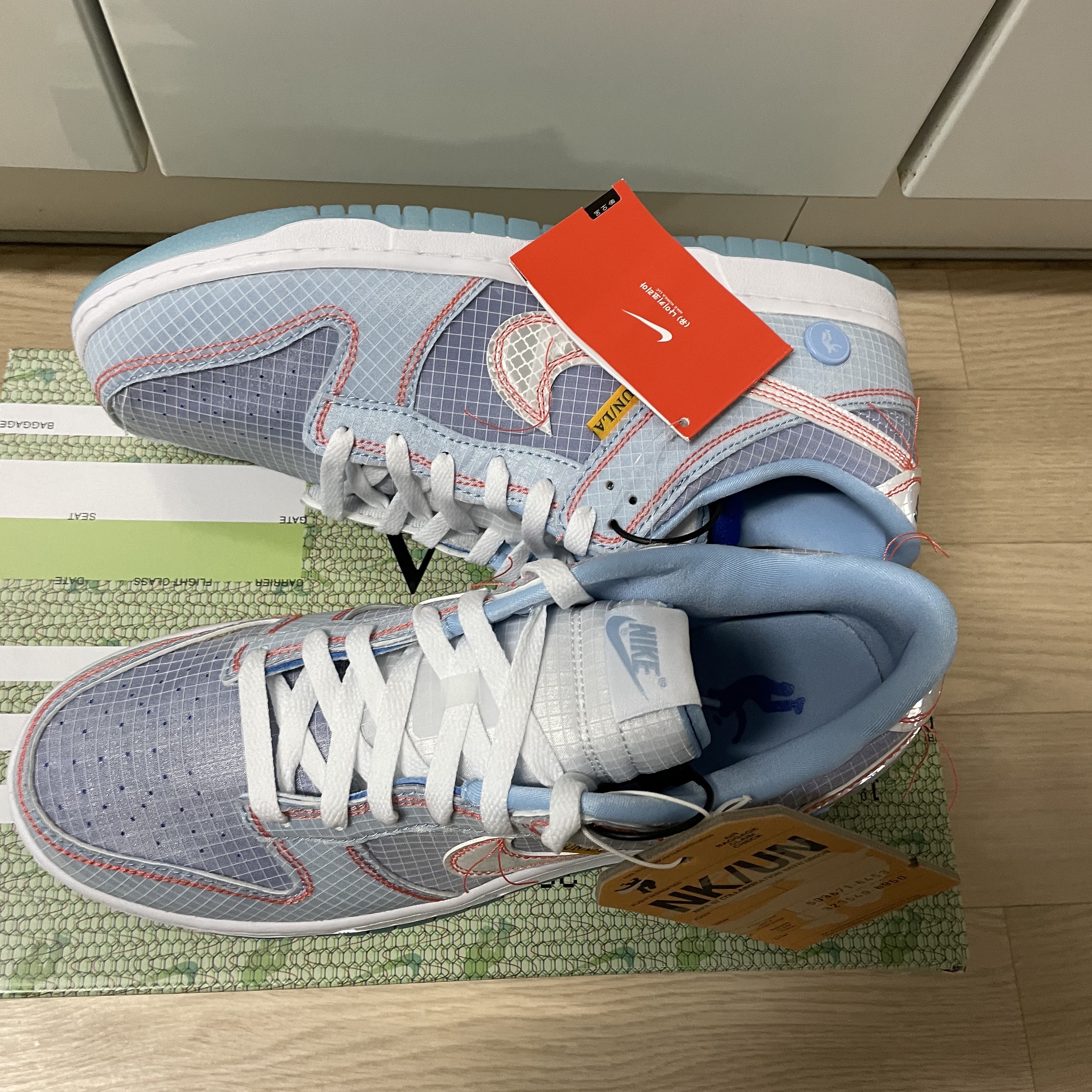 Nike x Union Dunk Low Passport Pack Argon 착용 스타일 - 5
