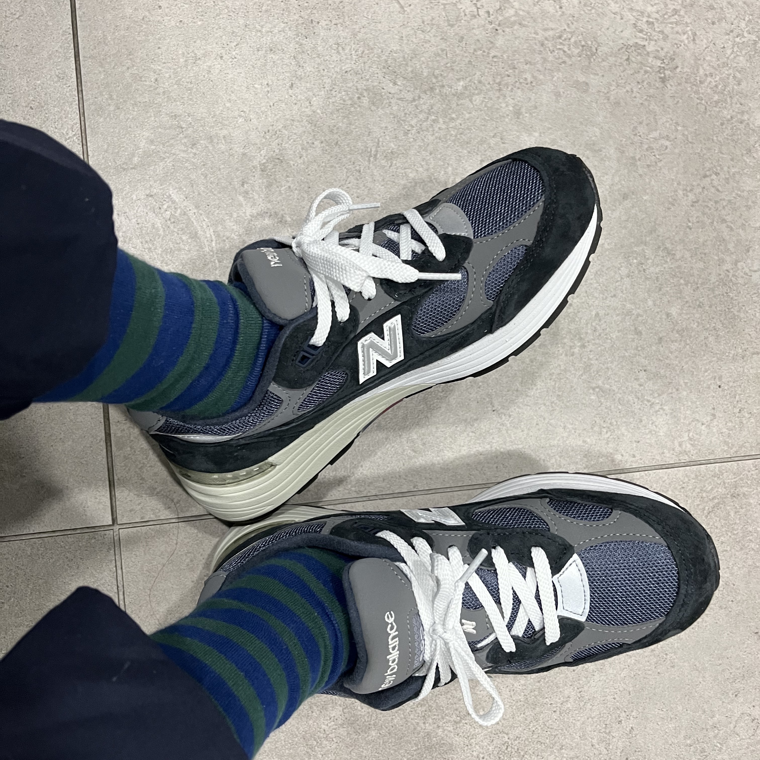 New Balance 992 Made in USA Navy 착용 스타일
