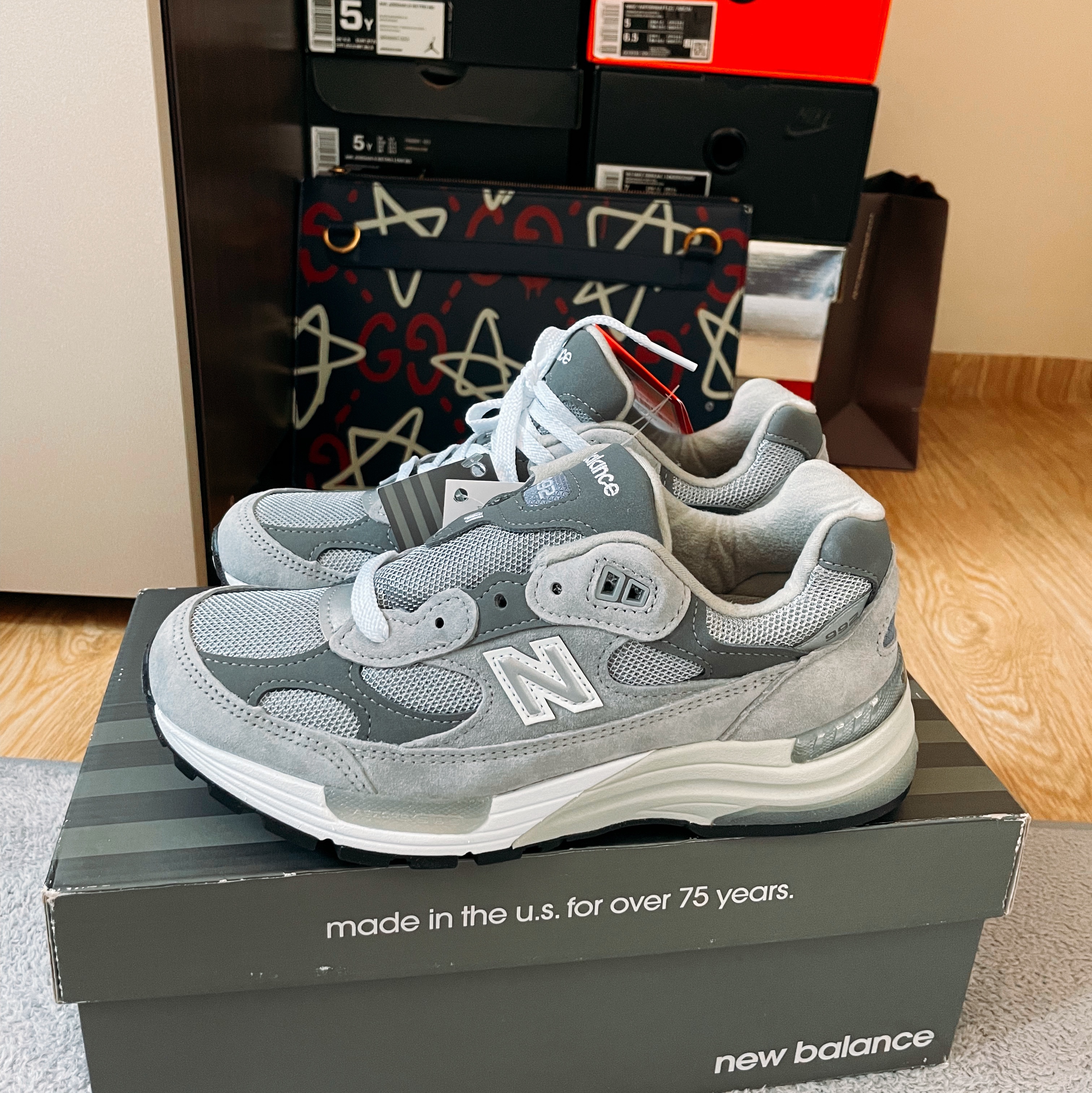 New Balance 992 Made in USA Grey - D Standard 착용 스타일