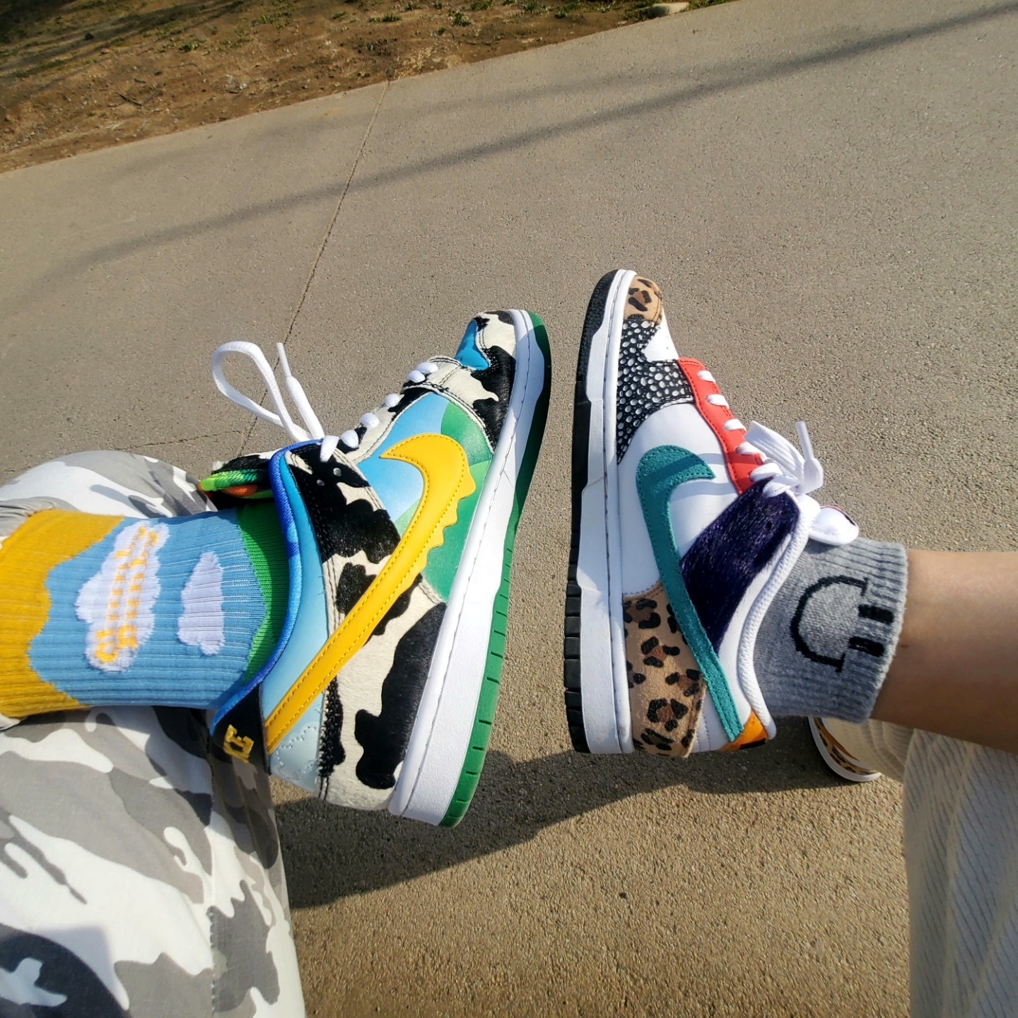 Nike x Ben & Jerry's SB Dunk Low Chunky Dunky, (W) Nike Dunk Low SE Patchwork 착용 스타일 - 3