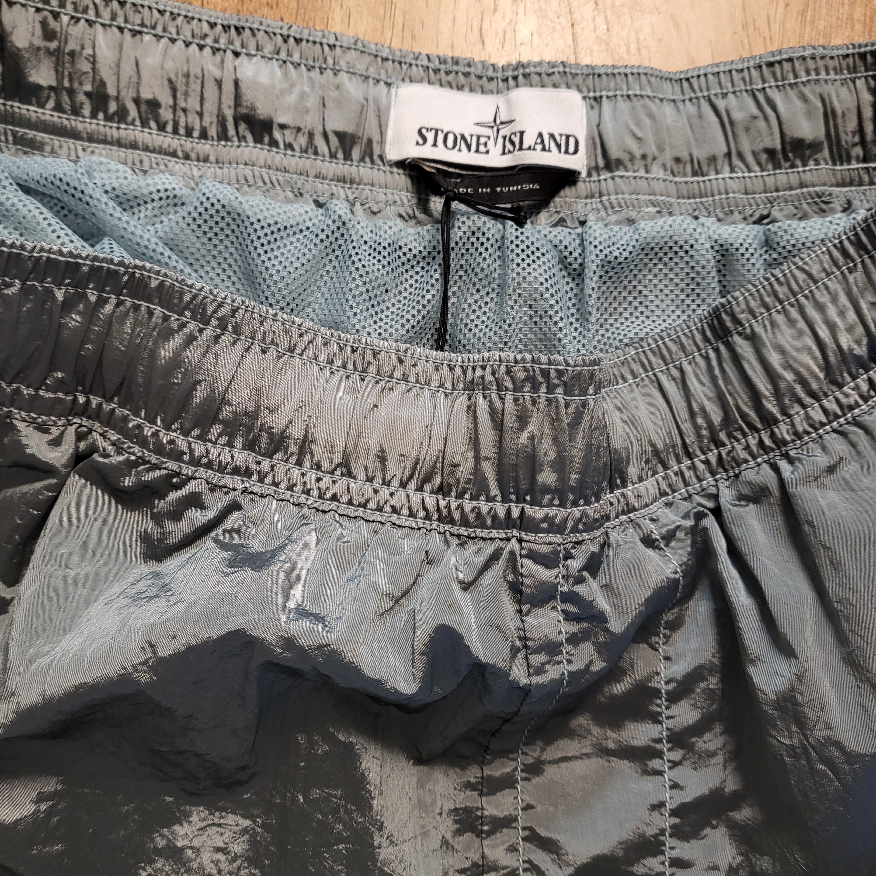 Stone Island B0943 Nylon Metal Swimming Trunk Aqua - 22SS 착용 스타일 - 3
