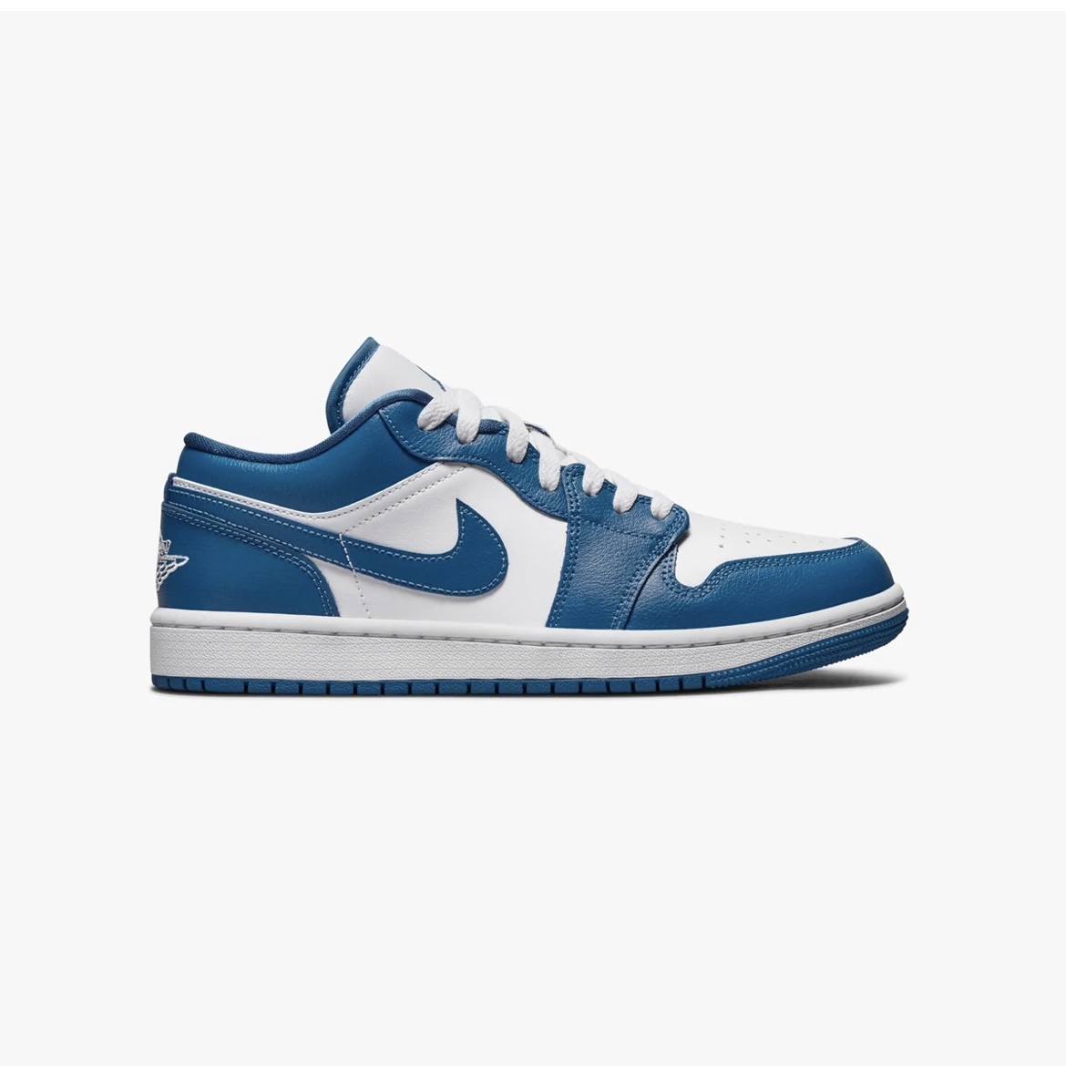 (W) Jordan 1 Low White Dark Marina Blue 착용 스타일 - 1
