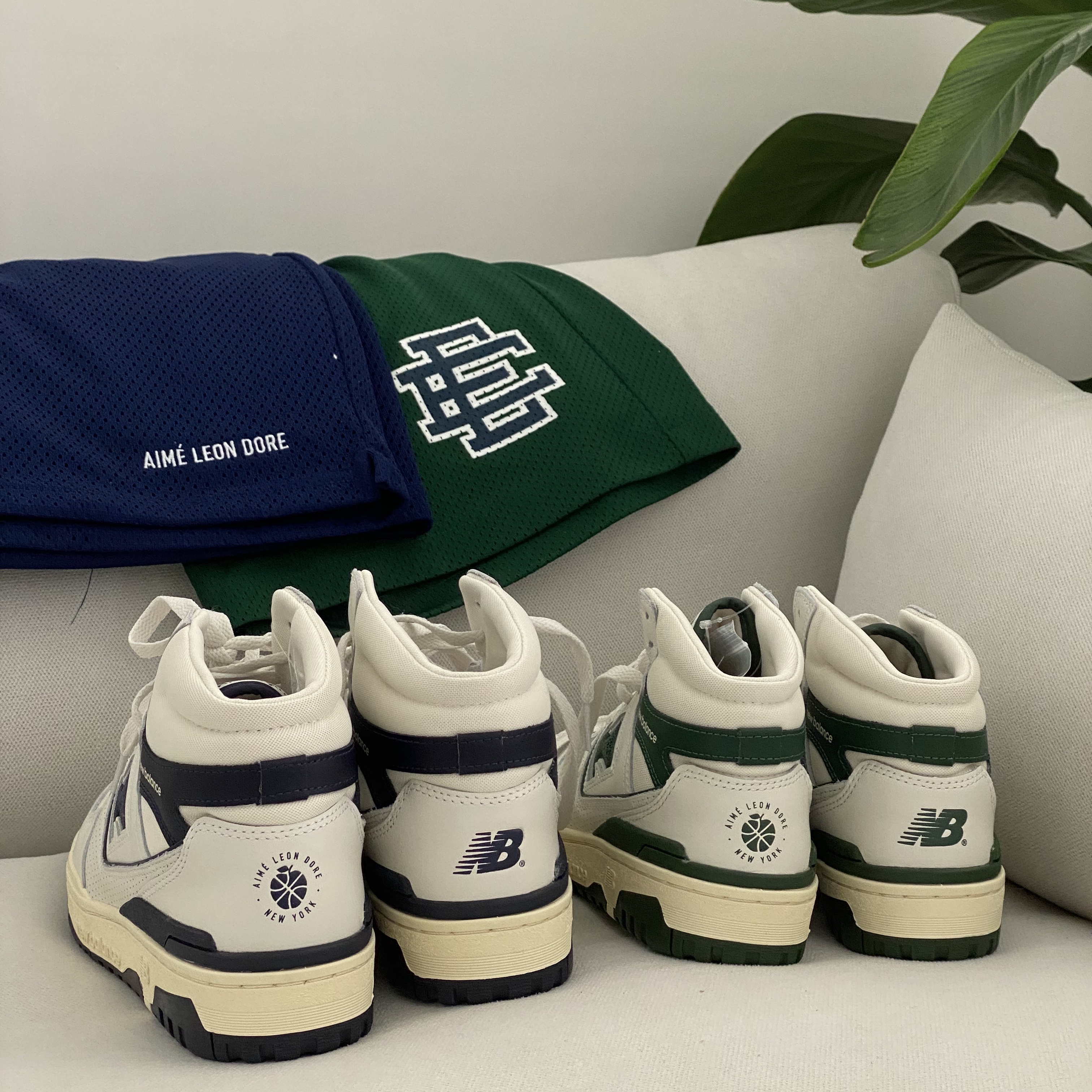 New Balance x Aime Leon Dore 650R White Green, New Balance x Aime Leon Dore 650R White Navy 착용 스타일 - 2