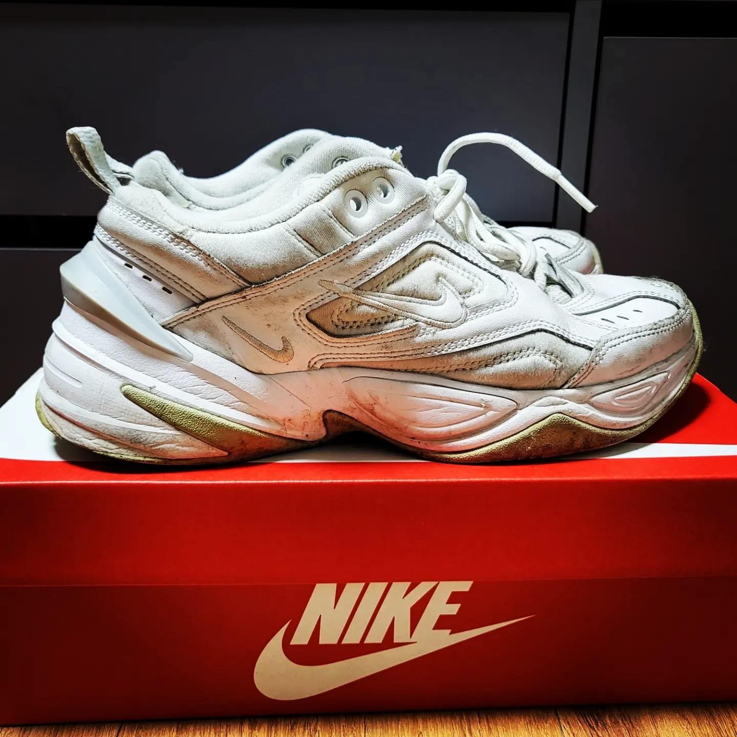 Nike M2K Tekno White Pure Platinum 착용 스타일