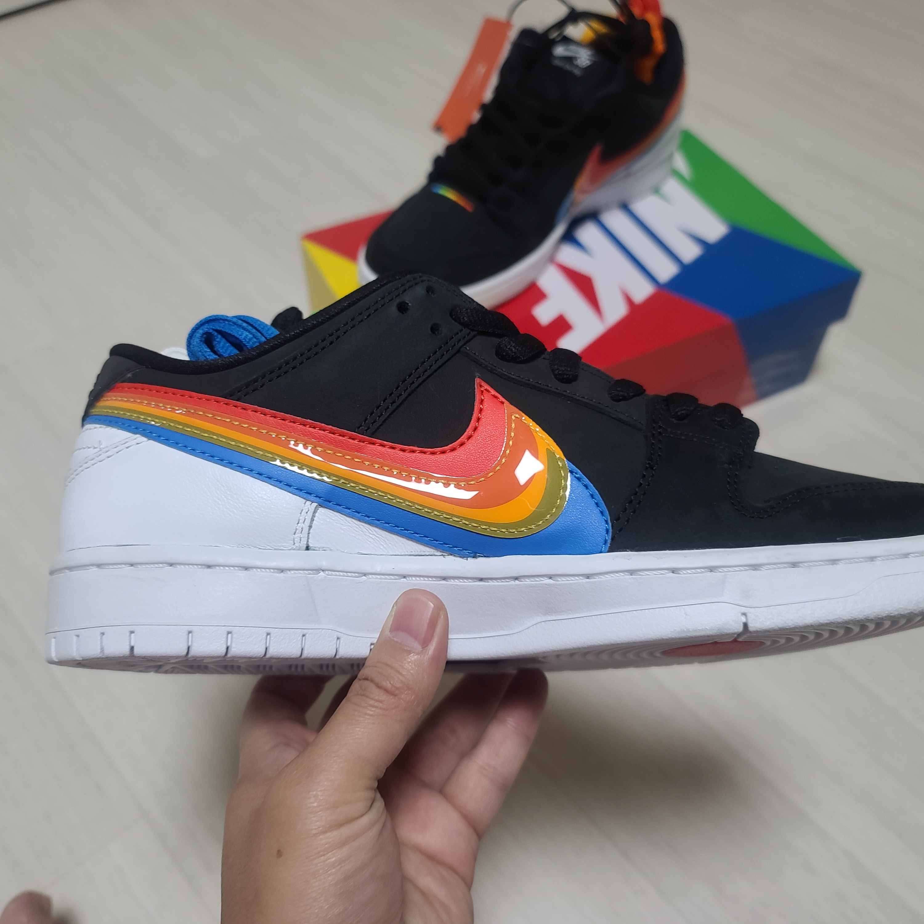 Nike x Polaroid SB Dunk Low Pro QS Black 착용 스타일 - 4