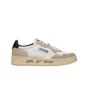 Autry Medalist Low Leather Mesh Sneakers White Black
