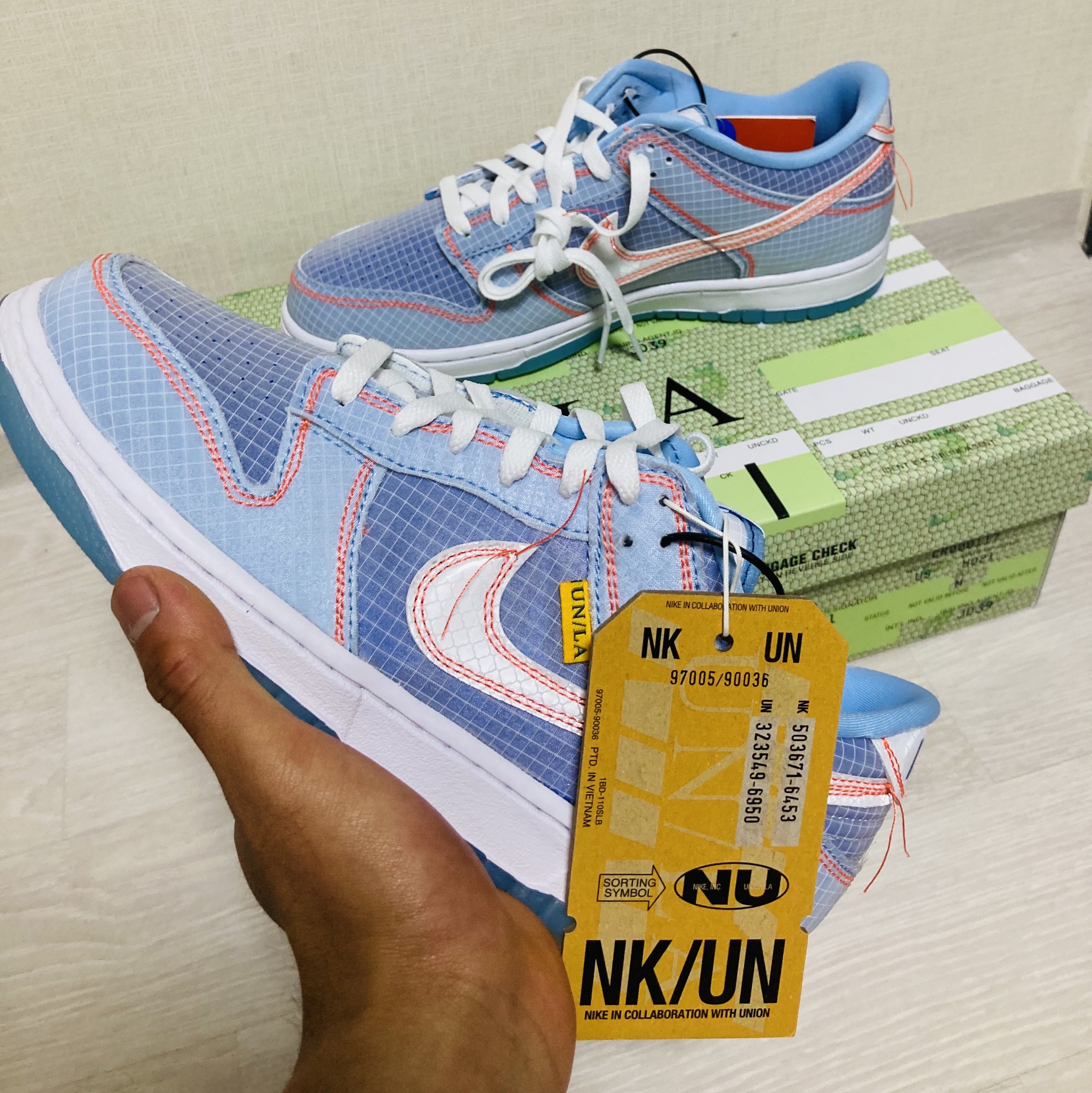 Nike x Union Dunk Low Passport Pack Argon 착용 스타일