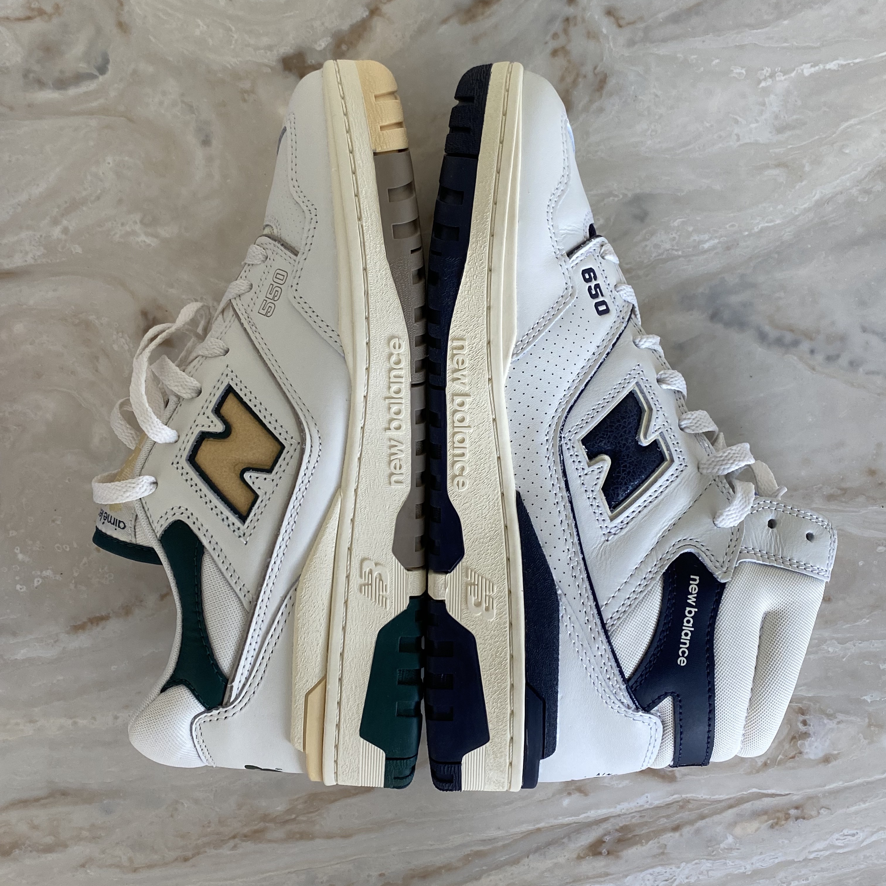 New Balance x Aime Leon Dore 650R White Green, New Balance x Aime Leon Dore 650R White Navy 착용 스타일 - 5