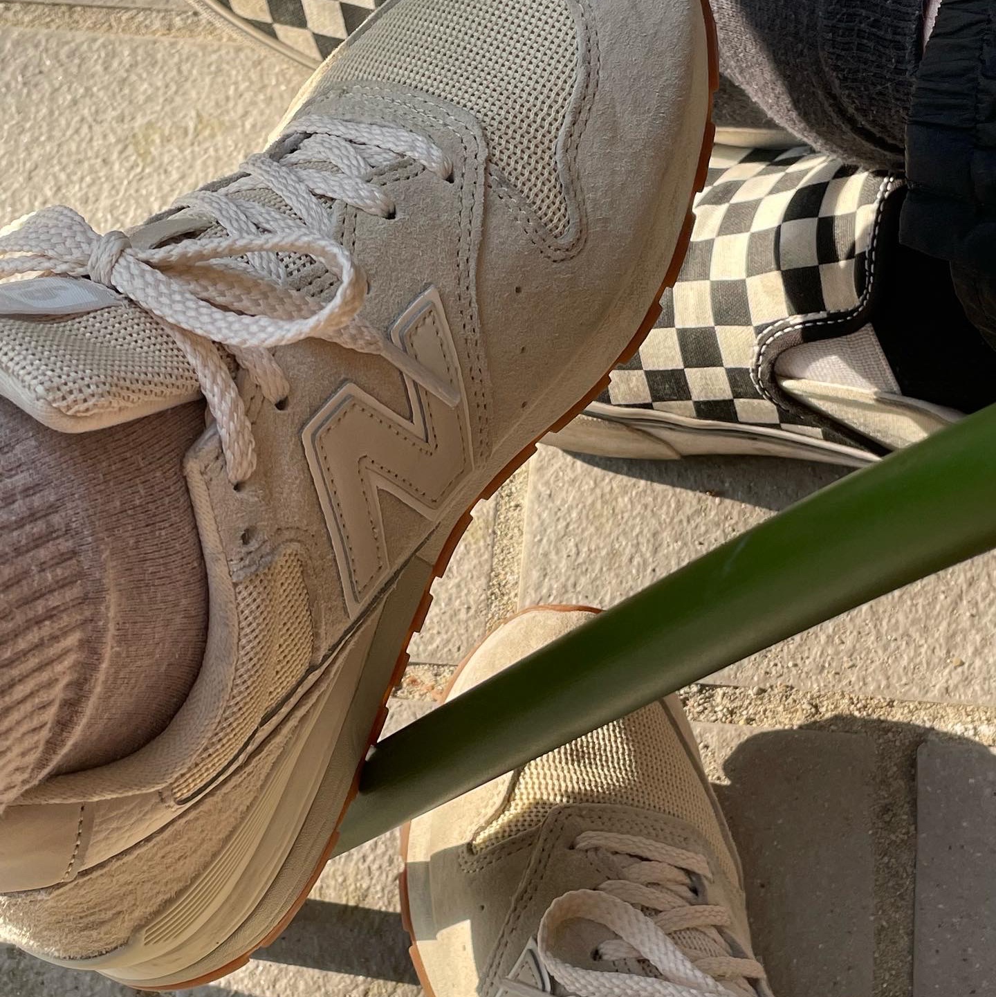 New Balance 996 Beige 착용 스타일 - 4