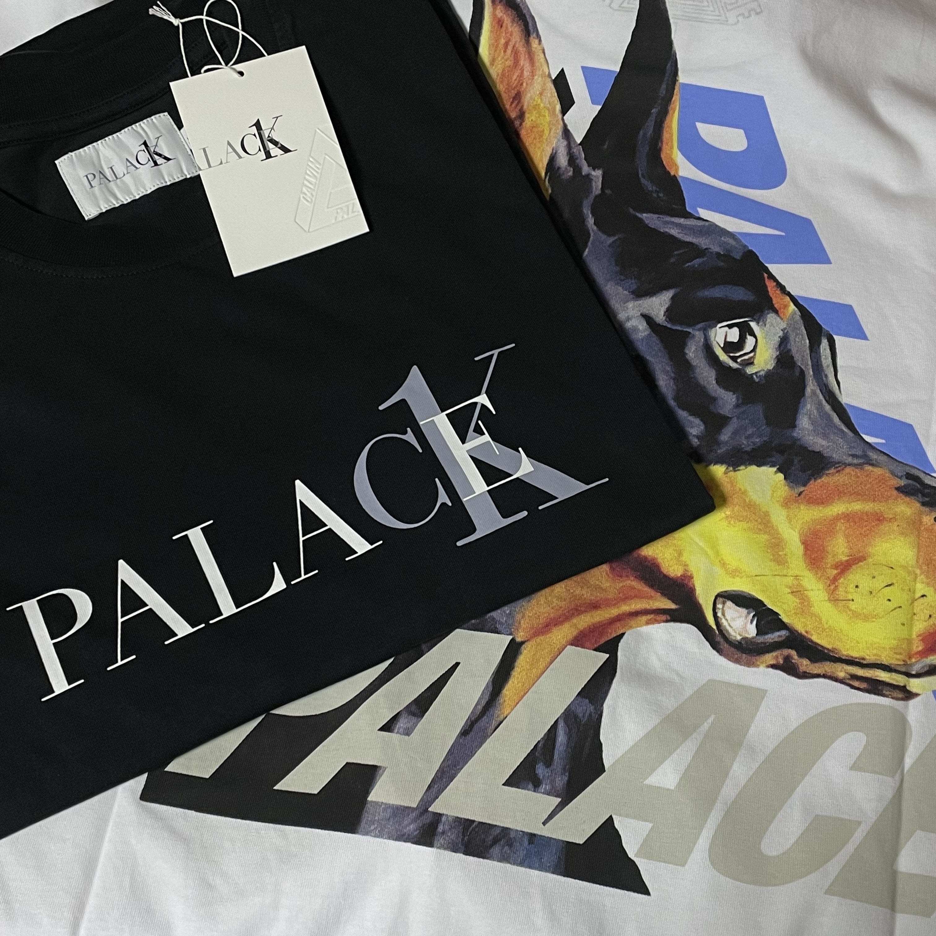 Palace P-3-K-9 T-Shirt White - 22SS, Palace x CK1 T-Shirt Black - 22SS 착용 스타일 - 1