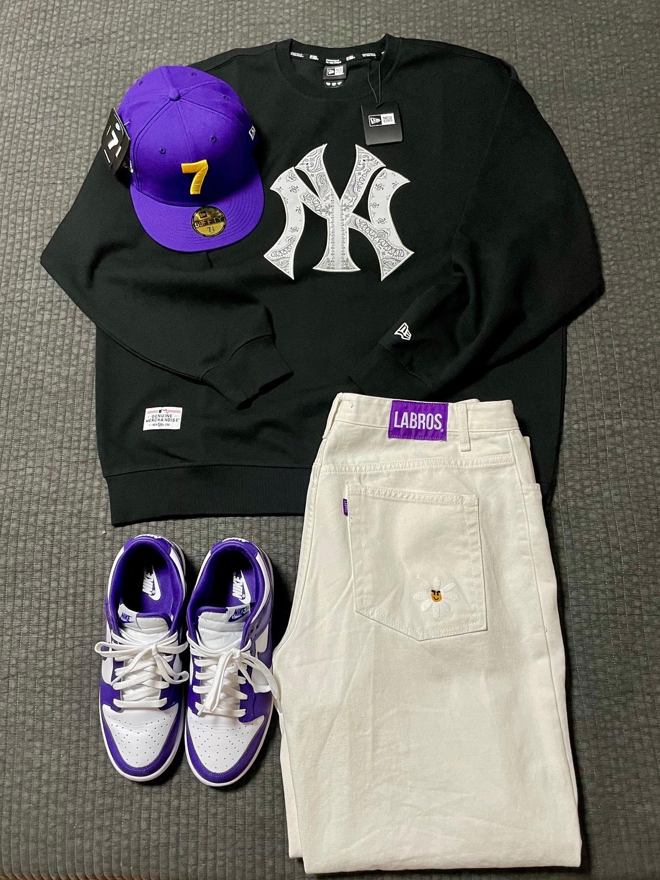 Nike Dunk Low Retro Championship Court Purple 착용 스타일 - 3