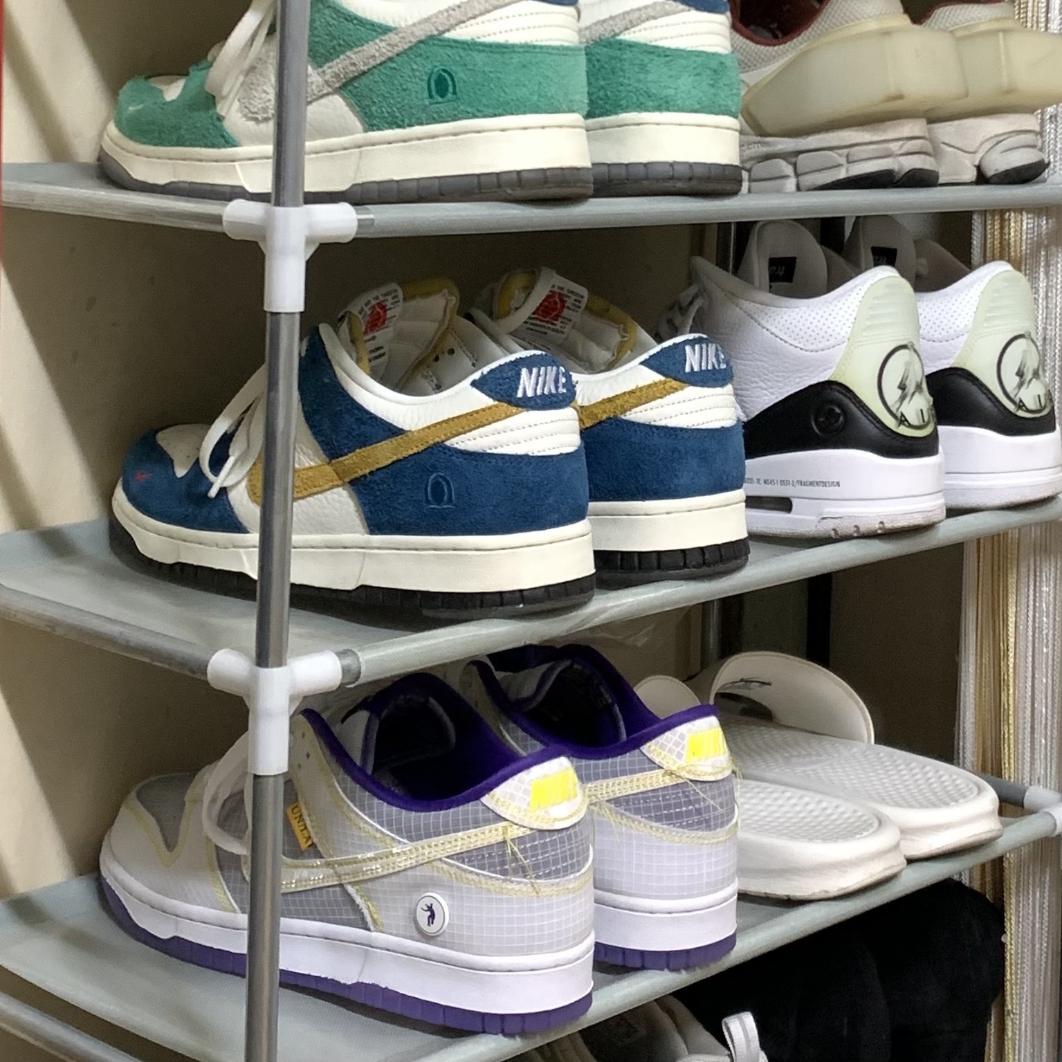 Nike x Union Dunk Low Passport Pack Court Purple White 착용 스타일 - 3
