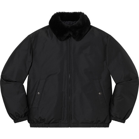 Supreme x Burberry Shearling Collar Down Puffer Jacket Black - 22SS 착용 스타일 - 2