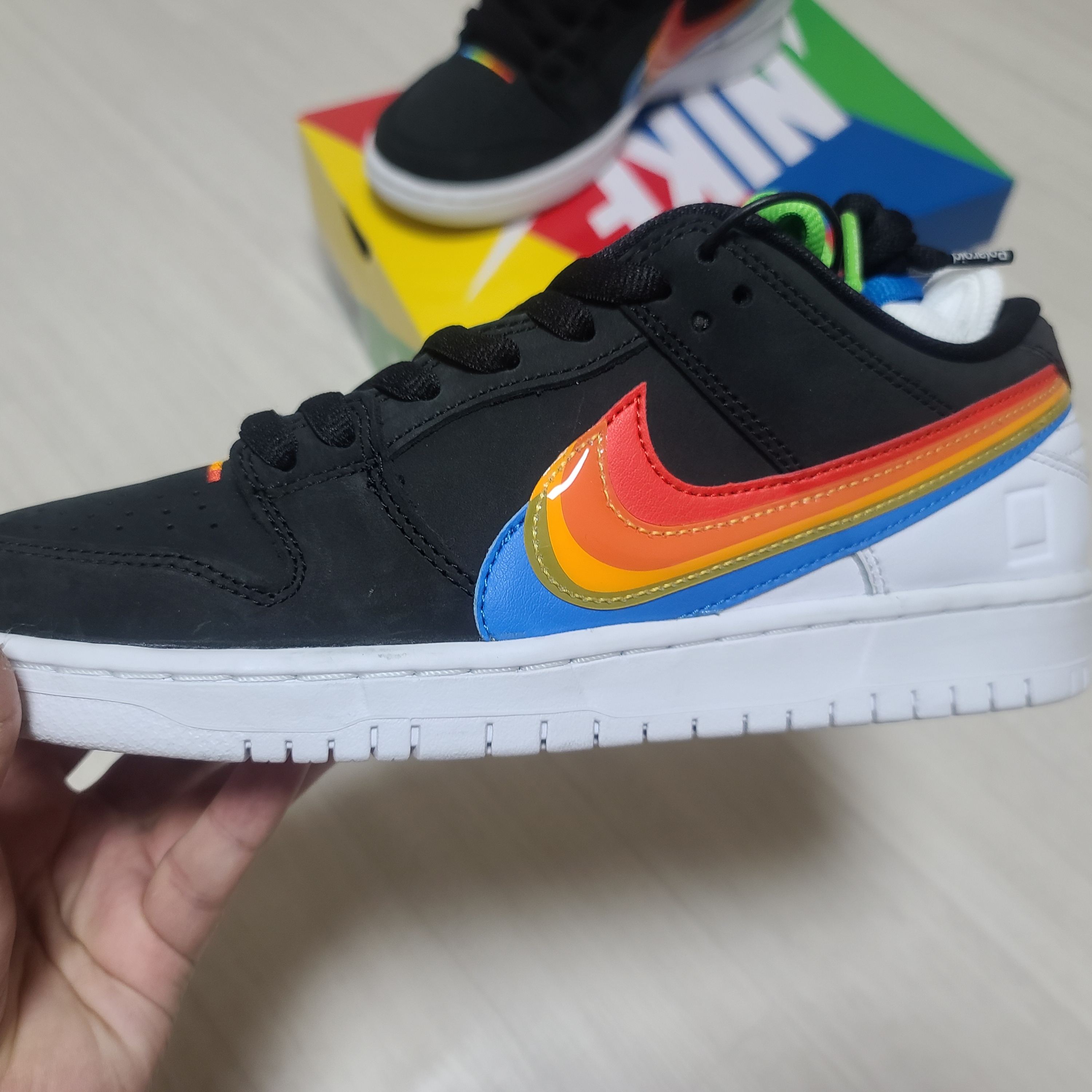 Nike x Polaroid SB Dunk Low Pro QS Black 착용 스타일 - 2