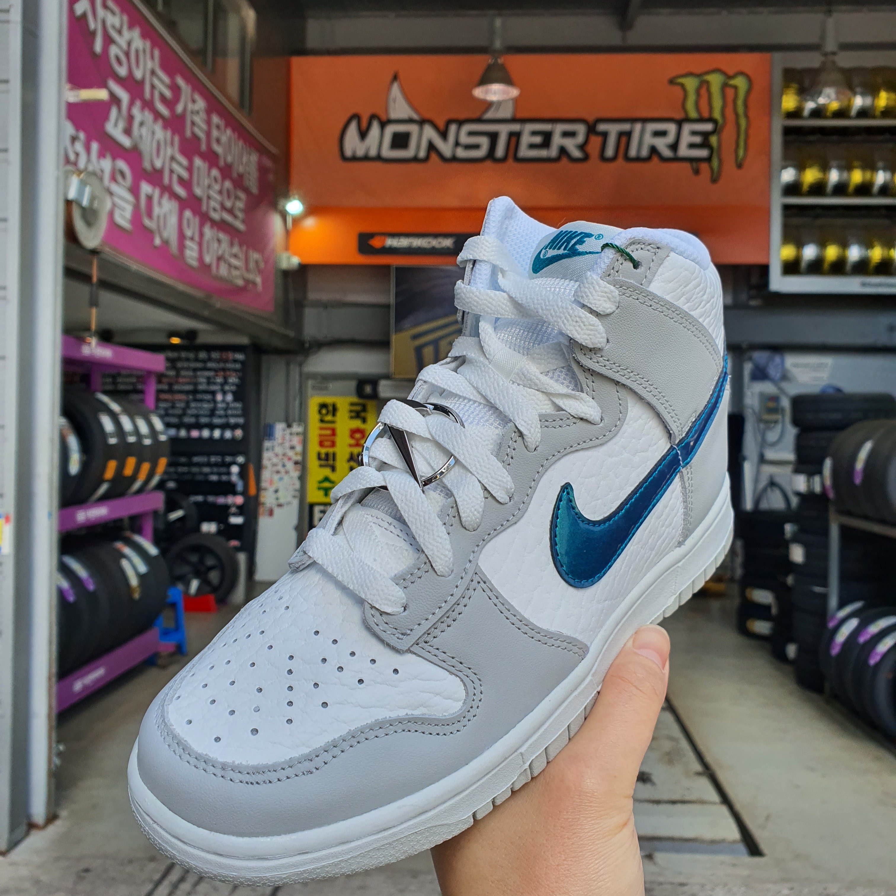 (W) Nike Dunk High Ring Bling 착용 스타일 - 2