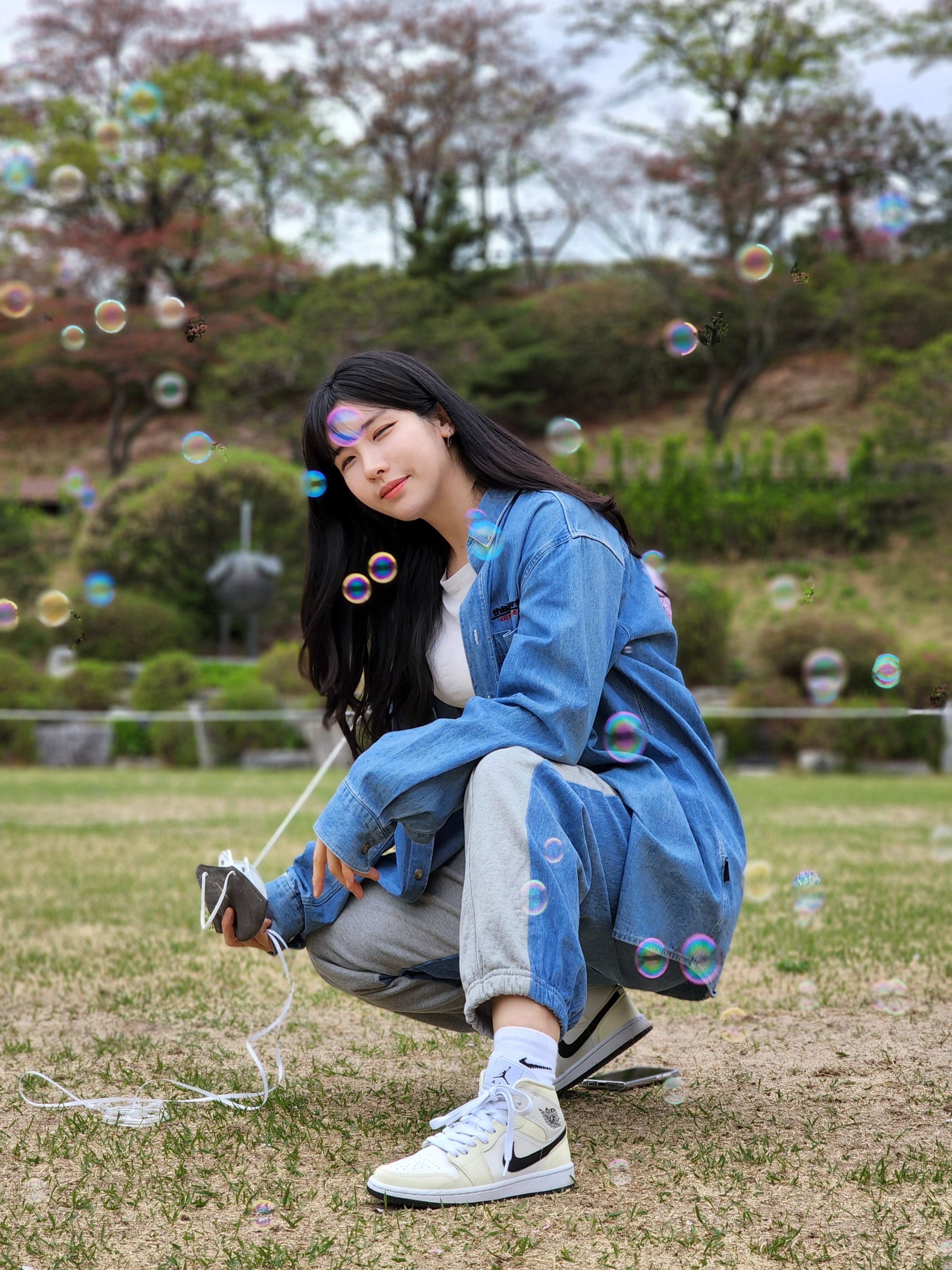 (W) Jordan 1 Mid Coconut Milk 착용 스타일 - 2