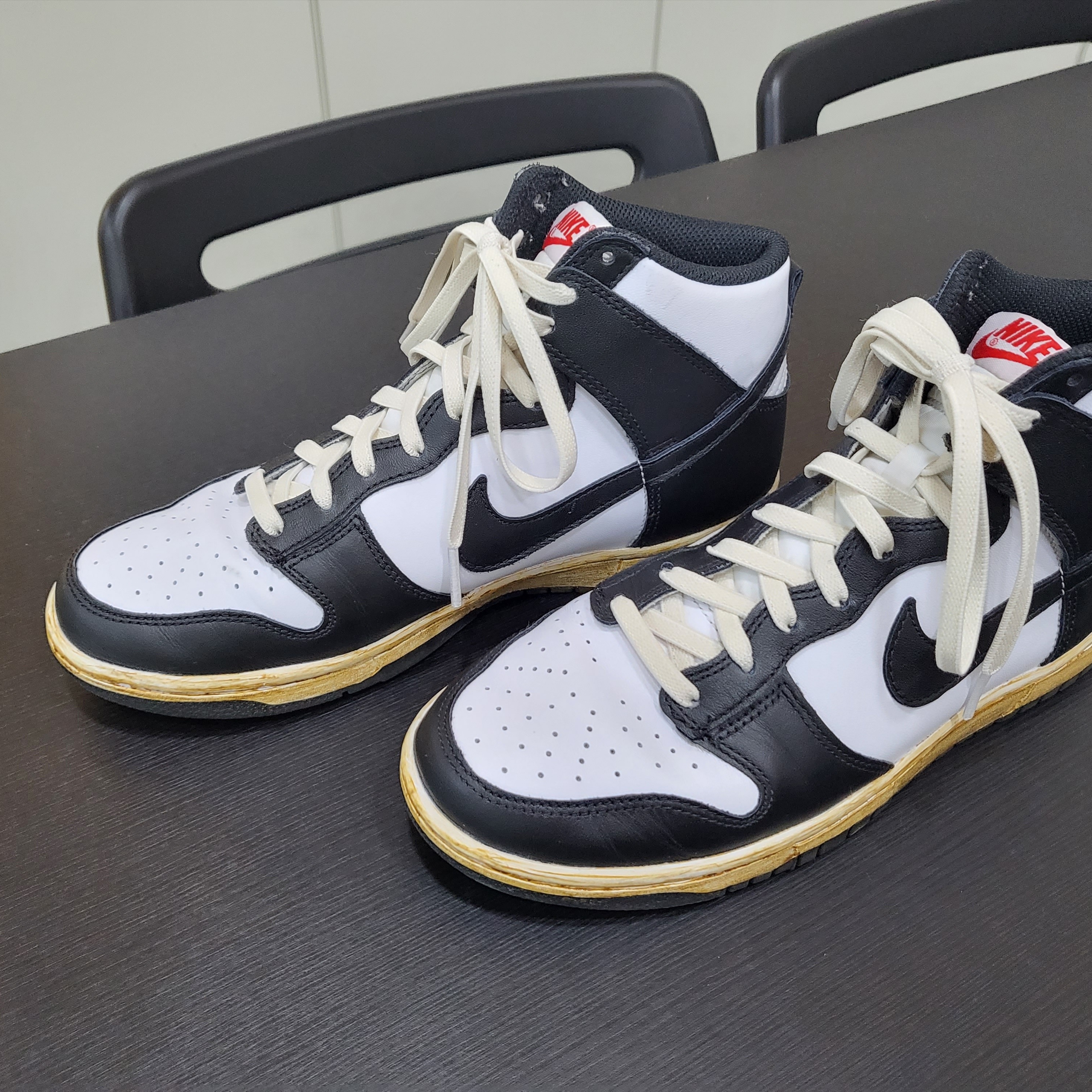 Nike Dunk High Retro Black and White 착용 스타일 - 1