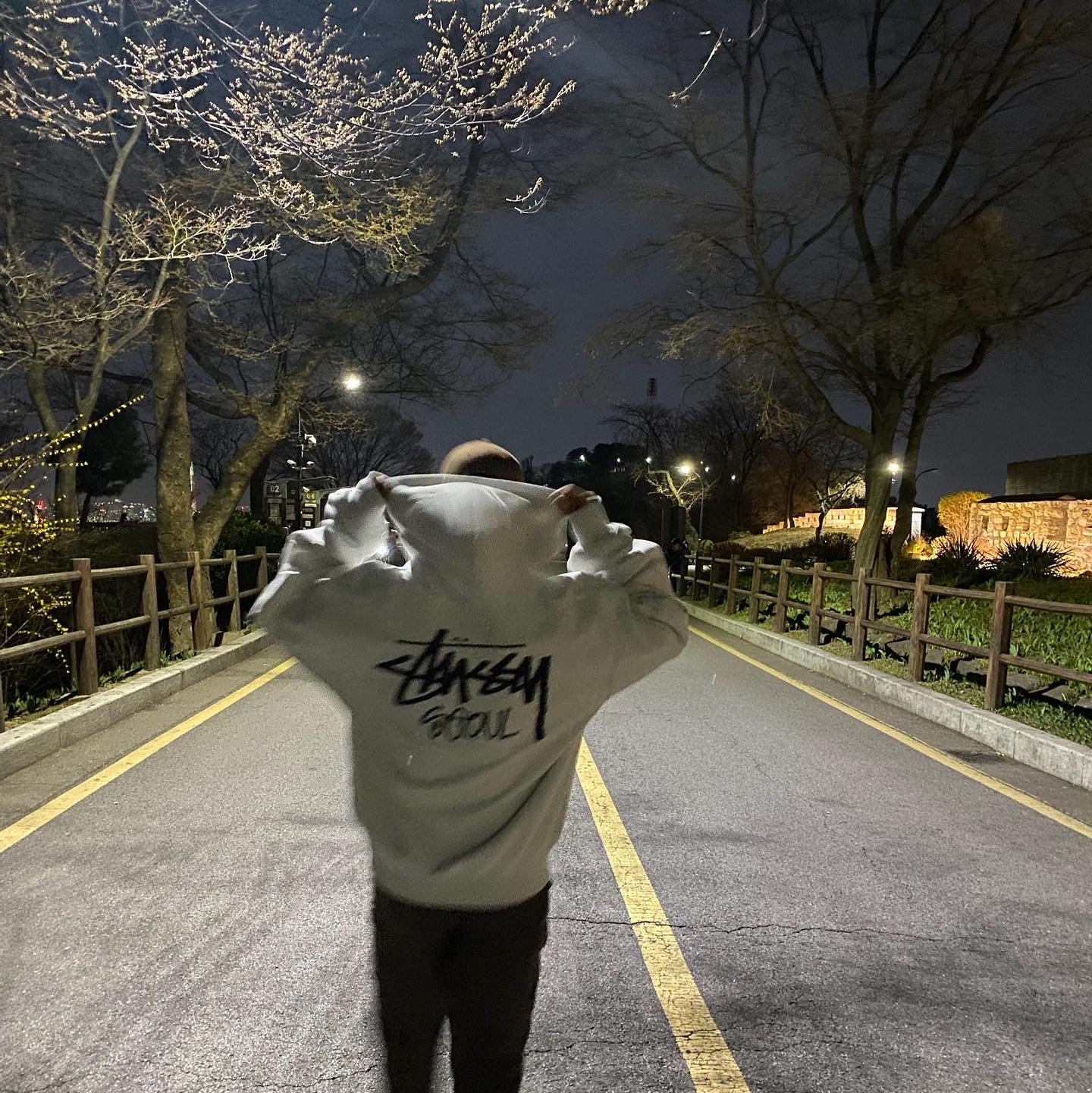 Stussy Stock Seoul Hood Black 2022 착용 스타일