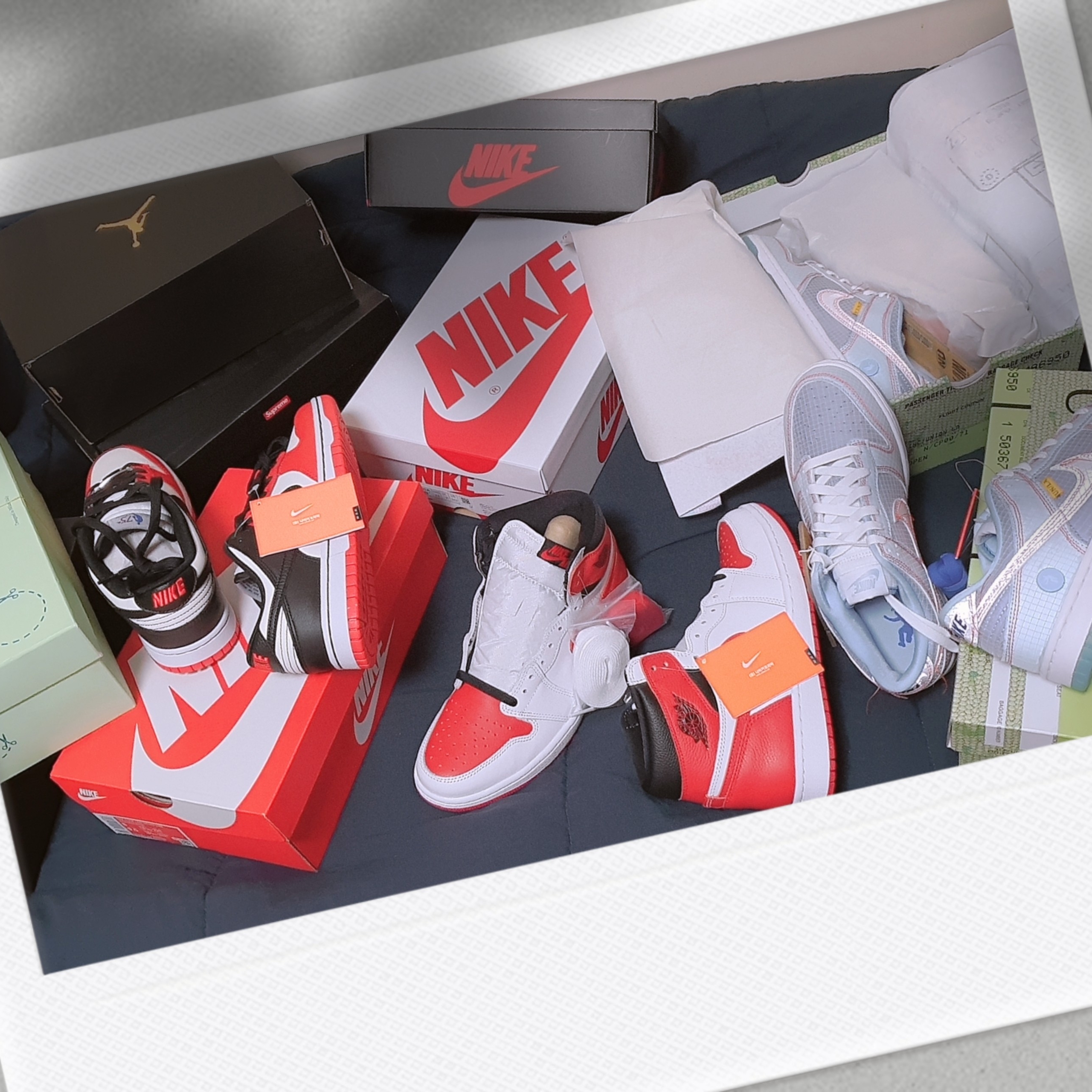Nike x Supreme Air Force 1 Low White, Nike x Union Dunk Low Passport Pack Argon 착용 스타일 - 2