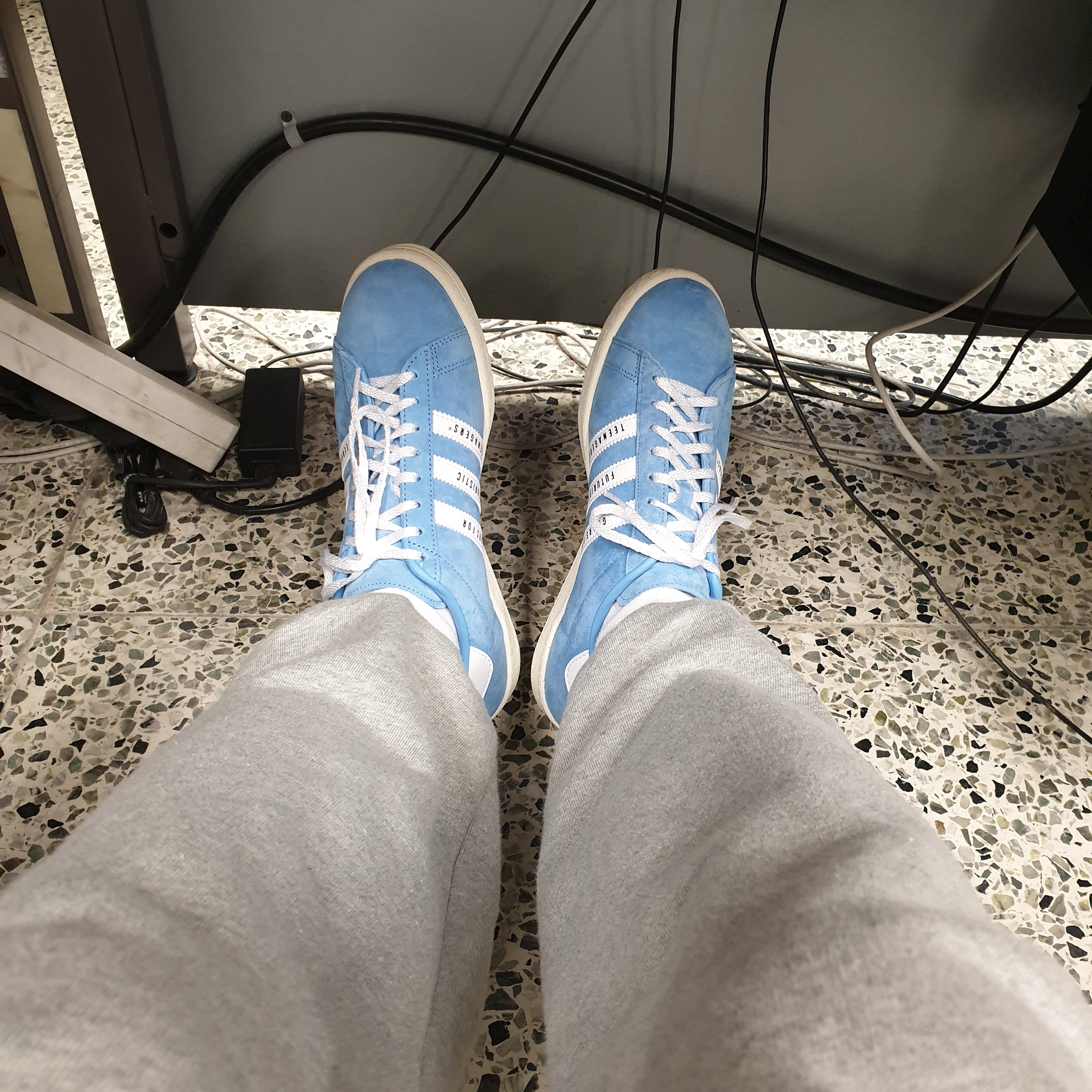 Adidas x Human Made Campus Light Blue 착용 스타일 - 3
