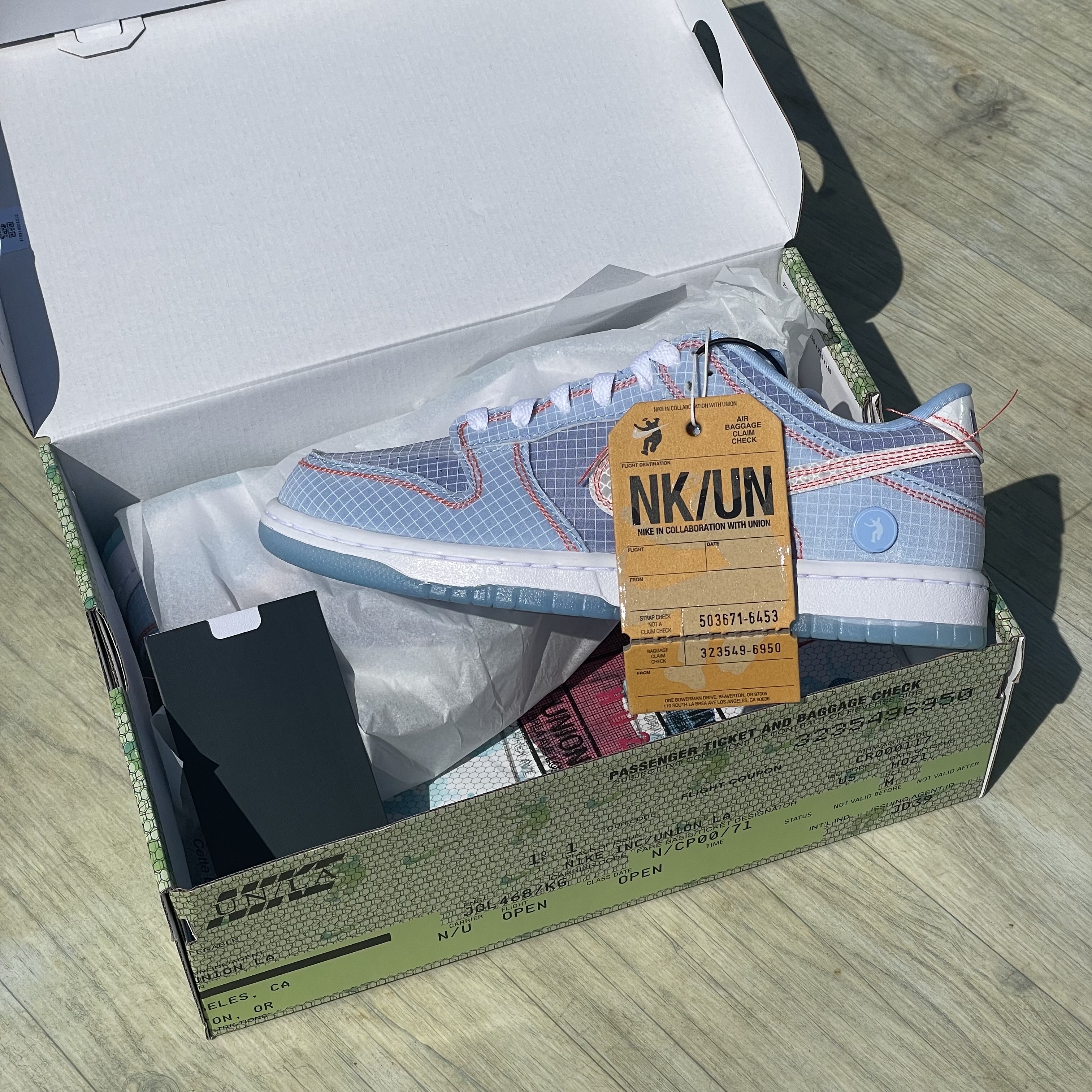 Nike x Union Dunk Low Passport Pack Argon 착용 스타일 - 5