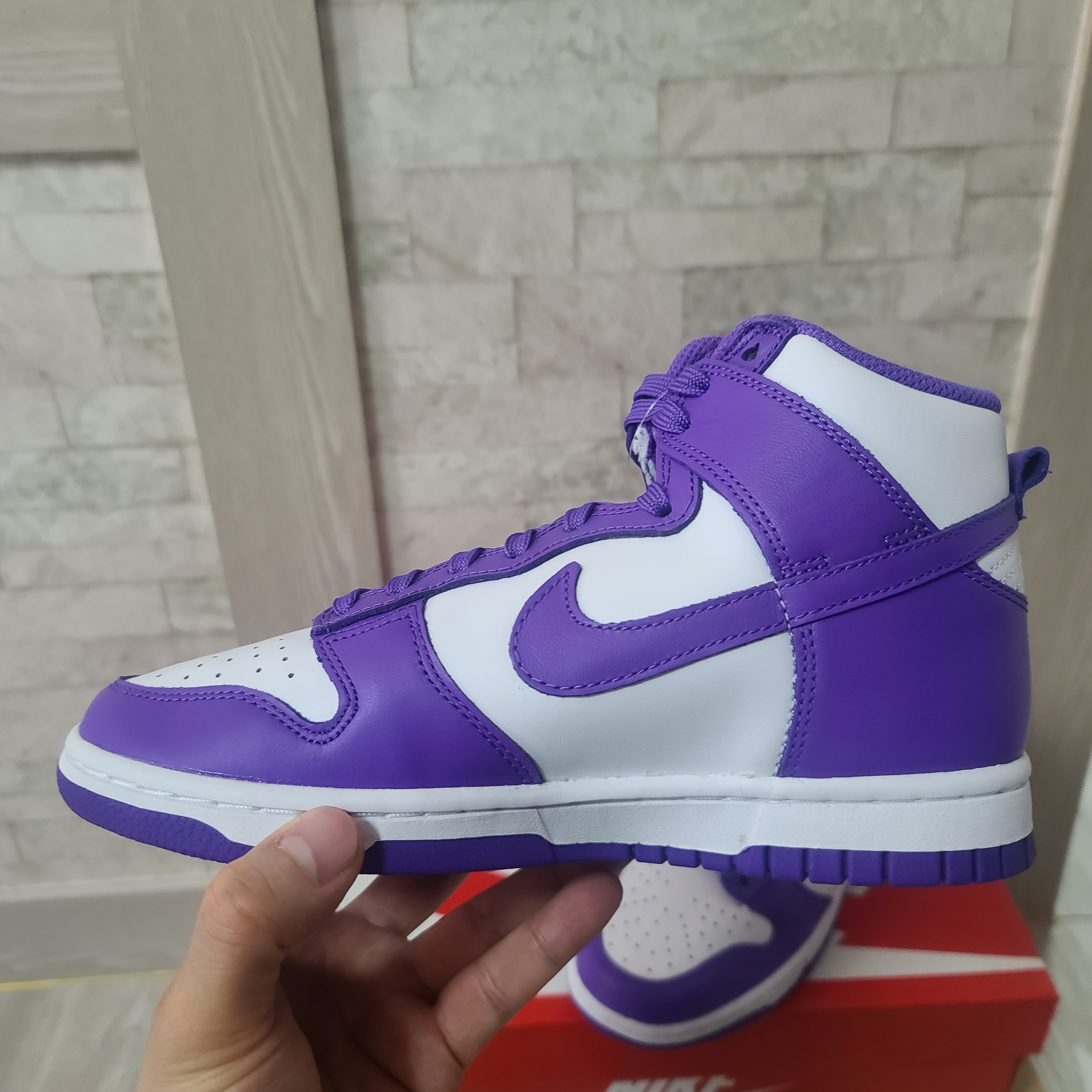 (W) Nike Dunk High Psychic Purple 착용 스타일 - 3