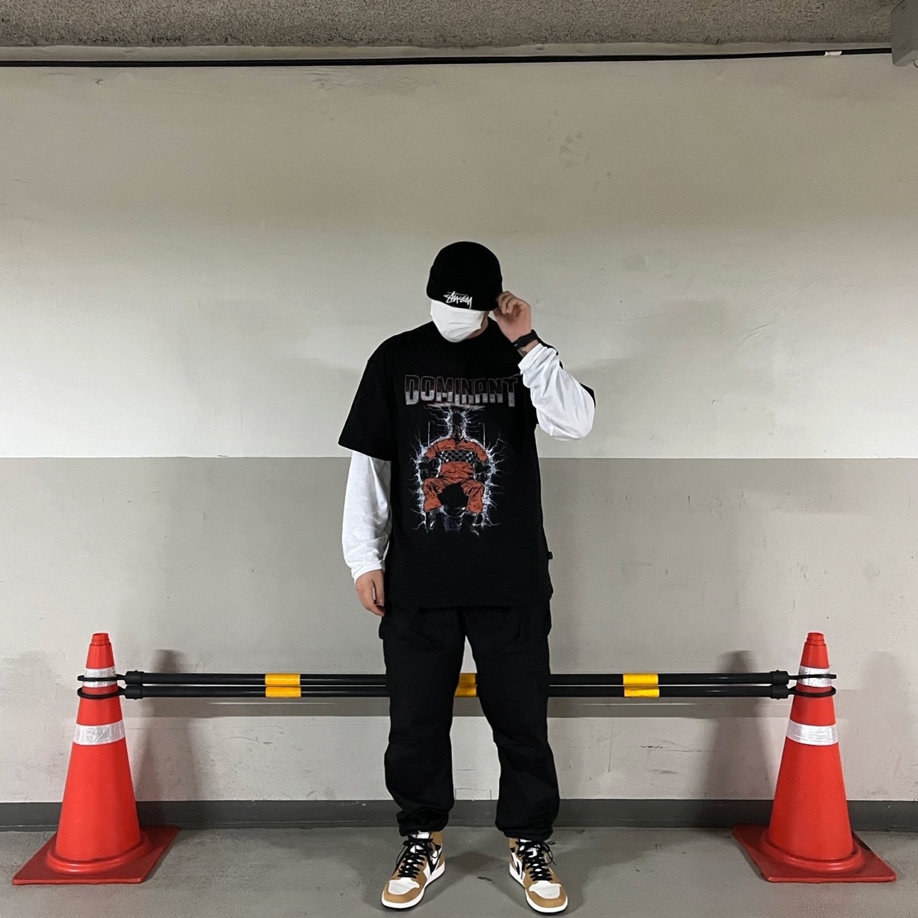Nike x Stussy Cuff Beanie Black, Jordan 1 Retro High Rookie of the Year 착용 스타일
