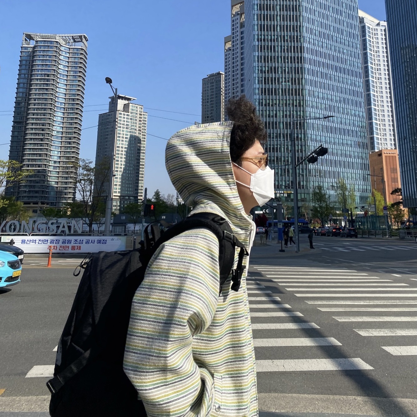 Palace Surf Co Jacket Grey - 22SS, Palace Cordura Double Diamond Backpack Black - 21FW 착용 스타일