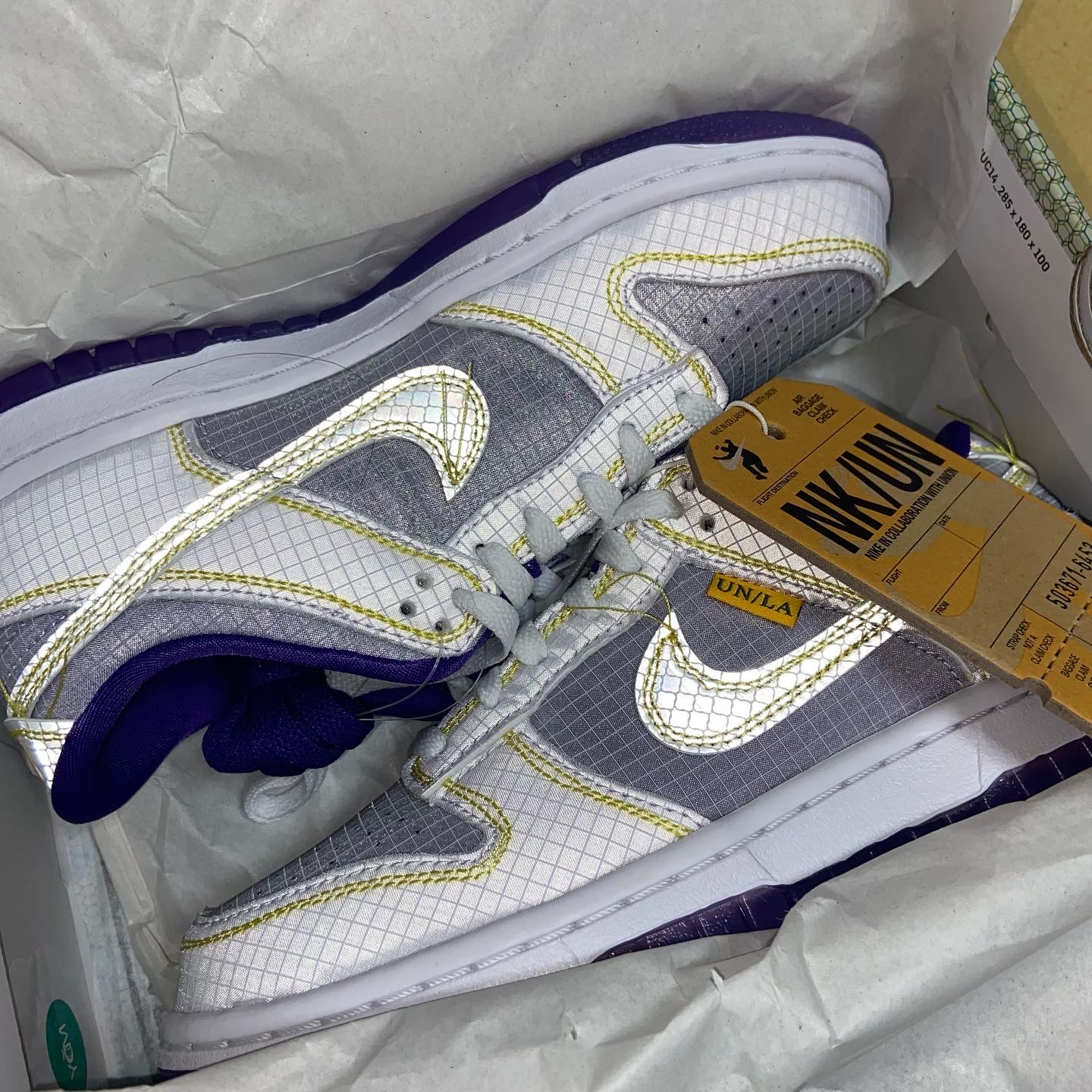Nike x Union Dunk Low Passport Pack Court Purple White 착용 스타일 - 2