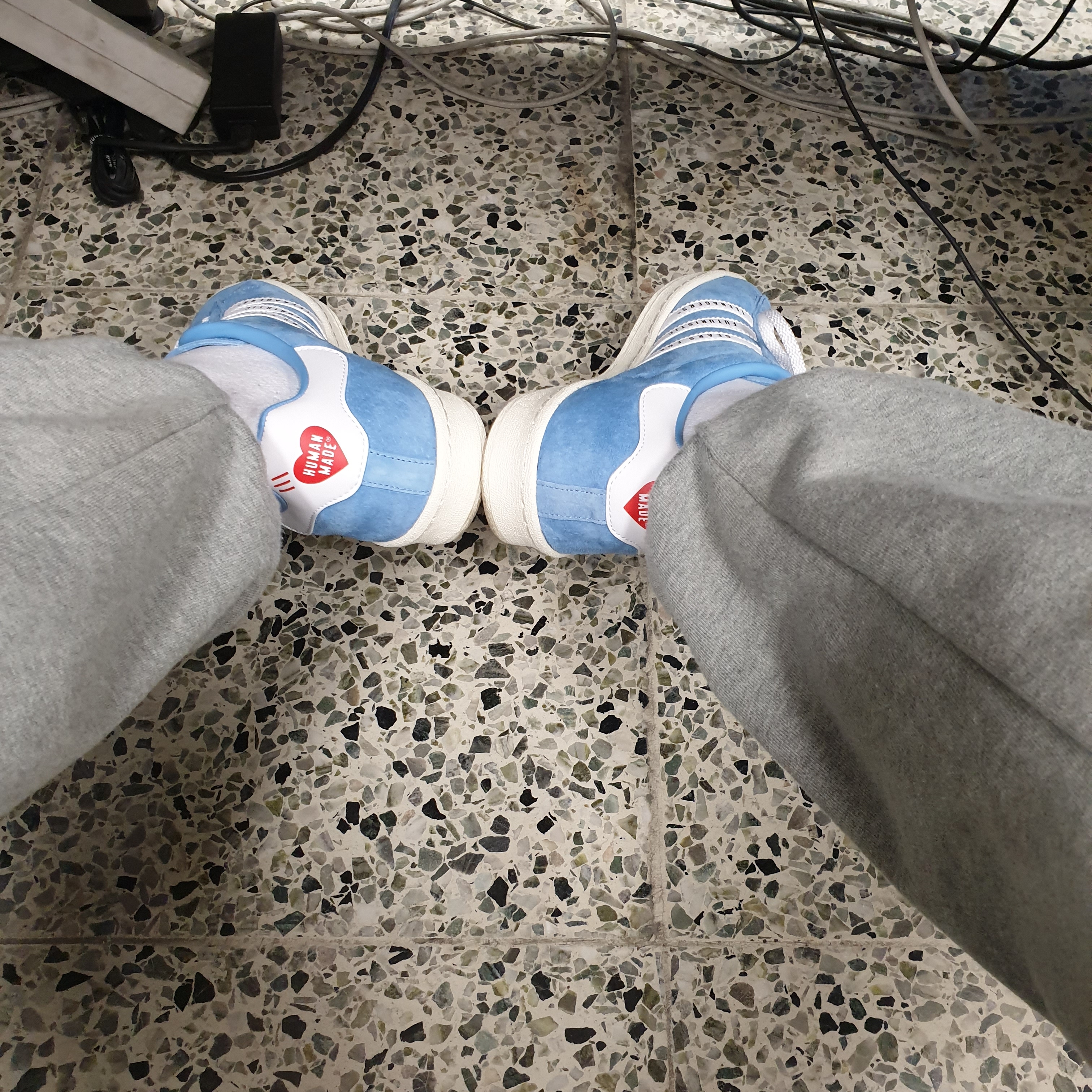 Adidas x Human Made Campus Light Blue 착용 스타일 - 1