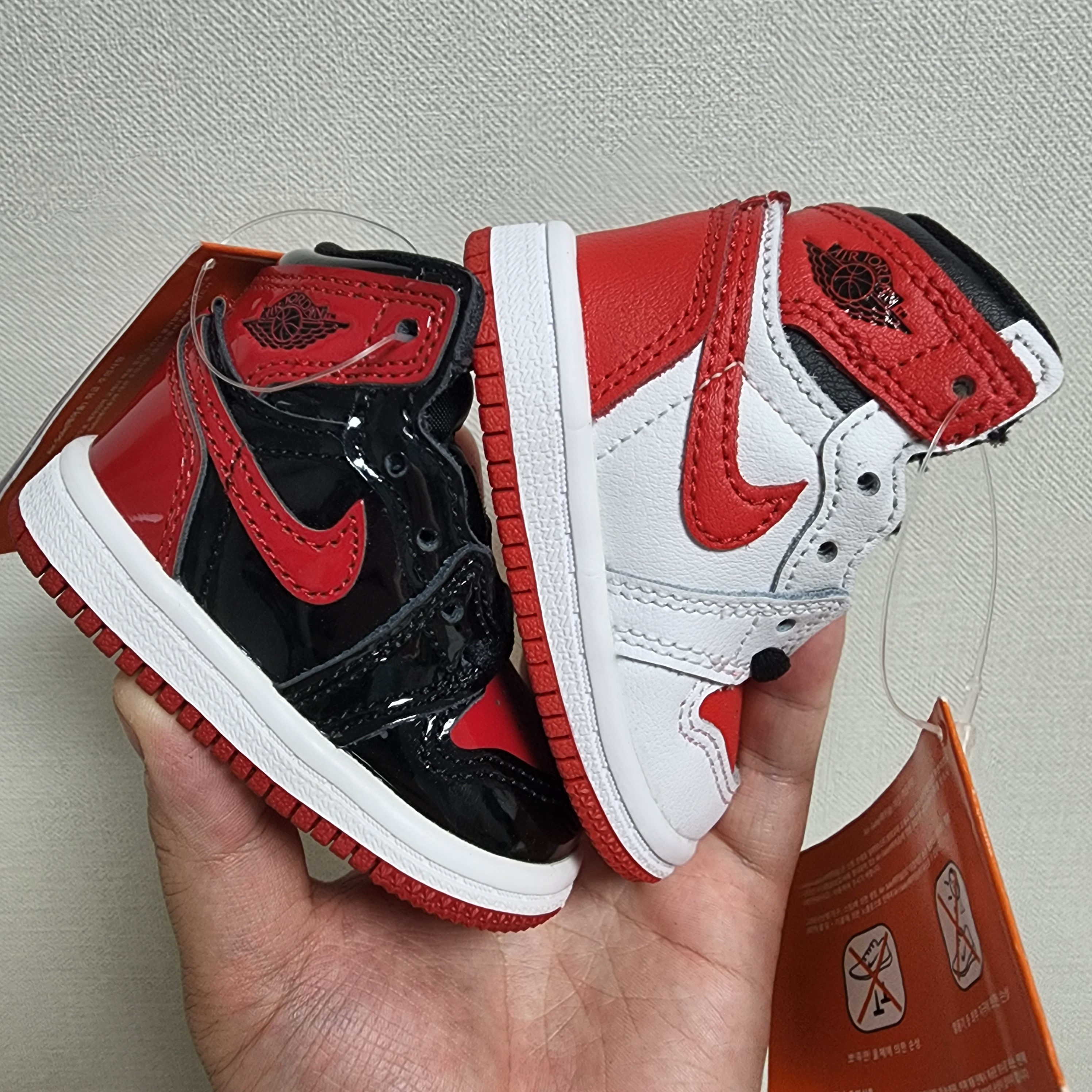 (TD) Jordan 1 Retro High OG Patent Bred, (TD) Jordan 1 Retro High OG Heritage 착용 스타일