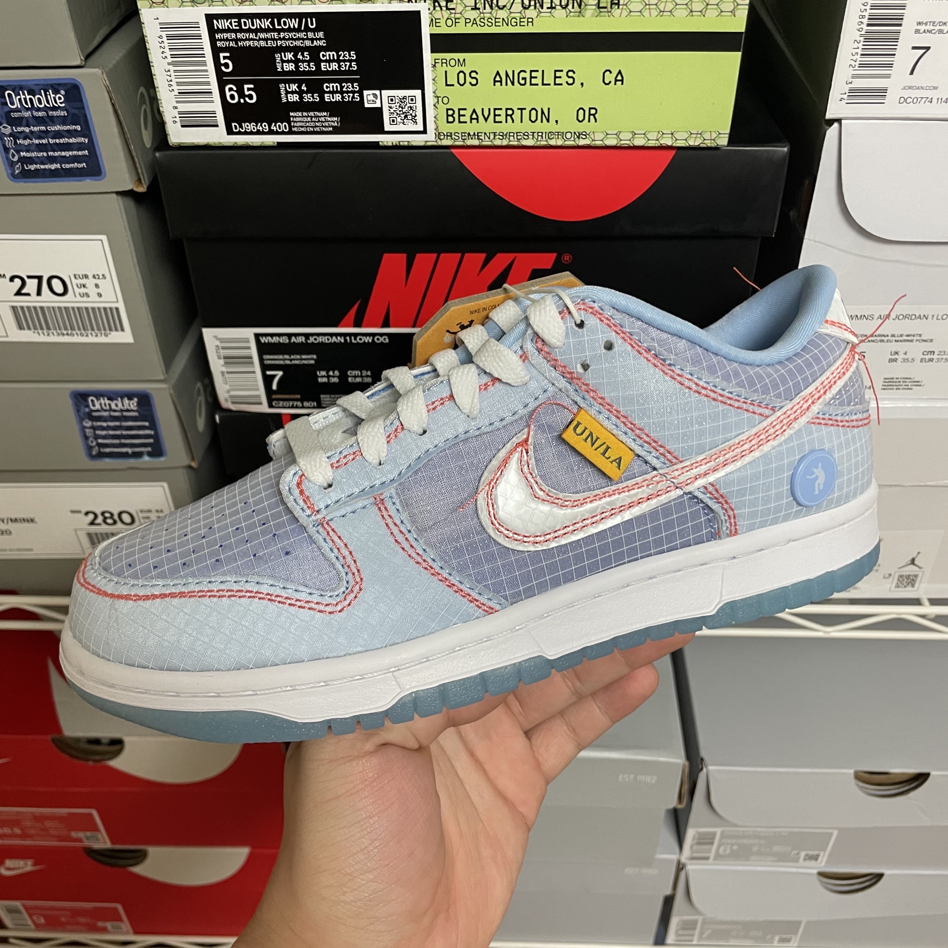 Nike x Union Dunk Low Passport Pack Argon 착용 스타일