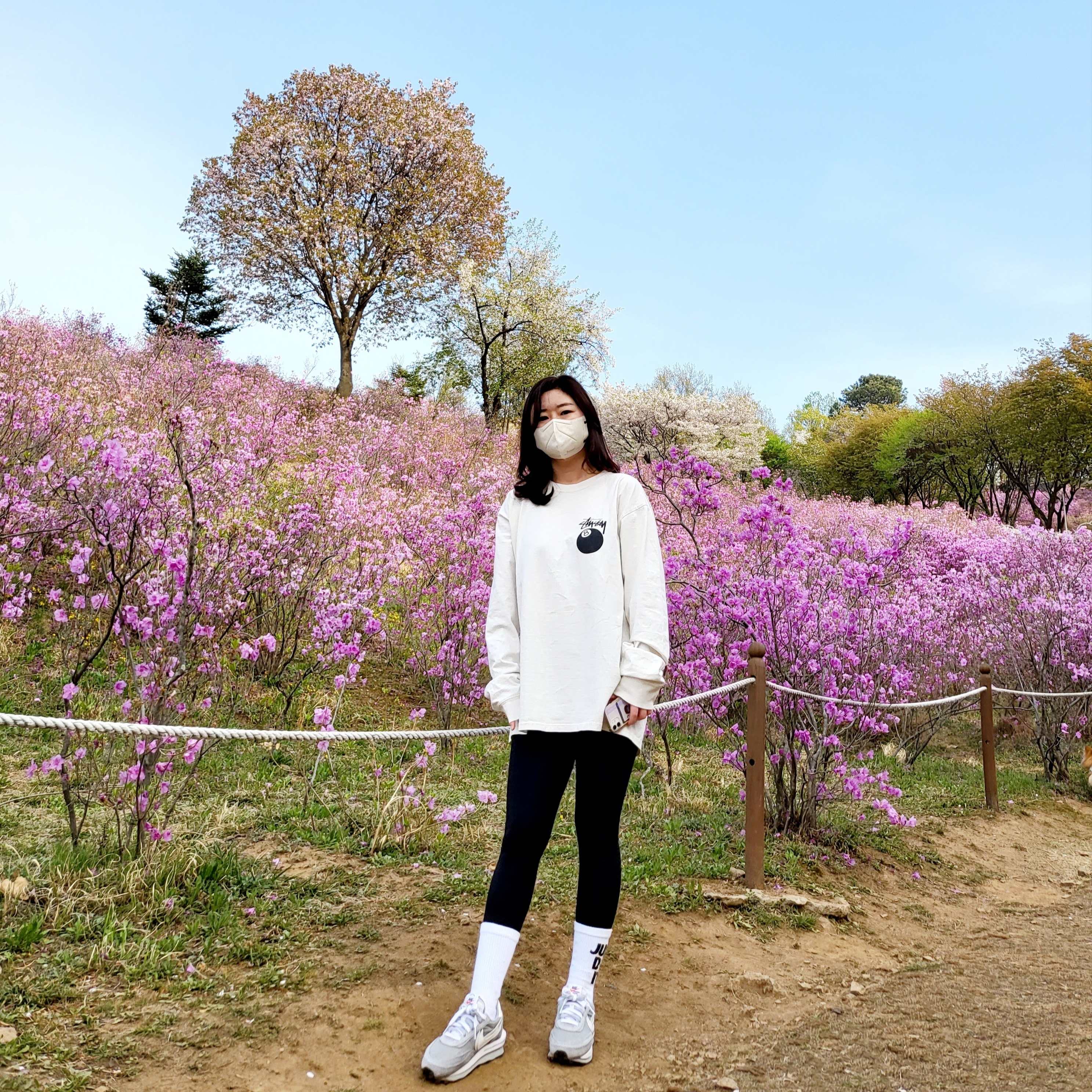 Stussy 8 Ball Pigment Dyed LS T-Shirt, (Kids) Nike Everyday Plus Socks Pink White (6 Pack/Korean Ver.) 착용 스타일 - 2