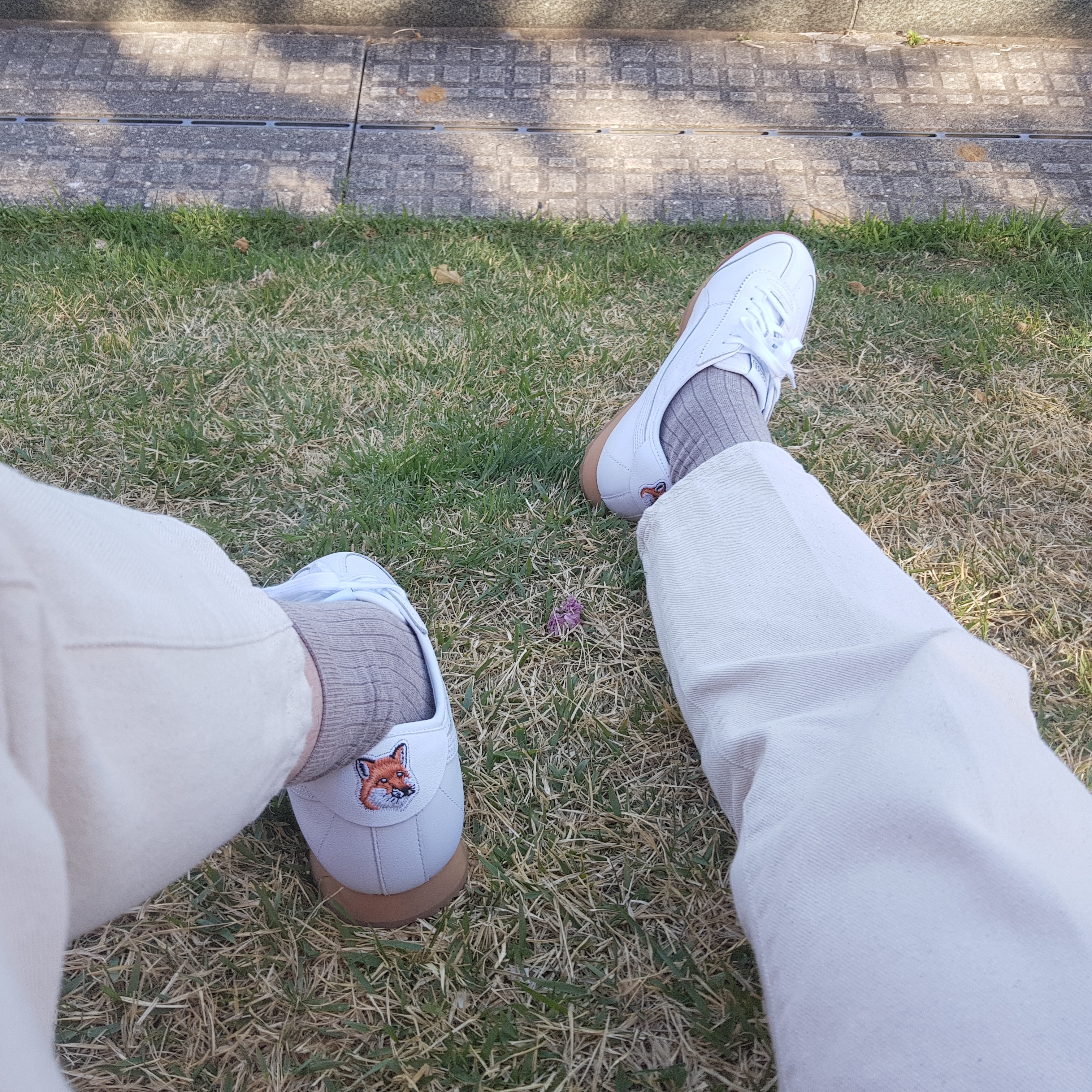 Puma x Maison Kitsune Roma White 착용 스타일 - 3