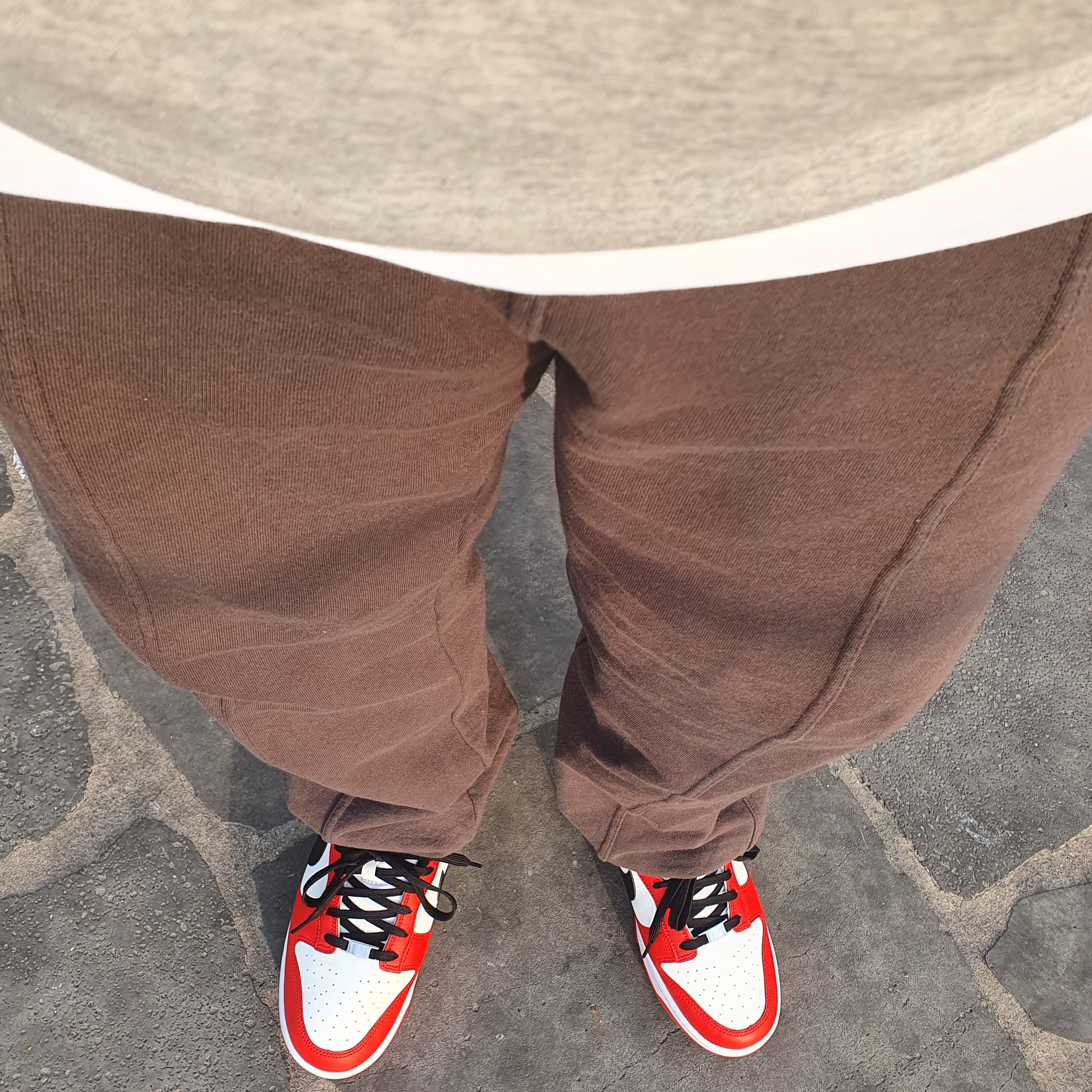 Nike x NBA Dunk Low Retro EMB Black and Chile Red 착용 스타일