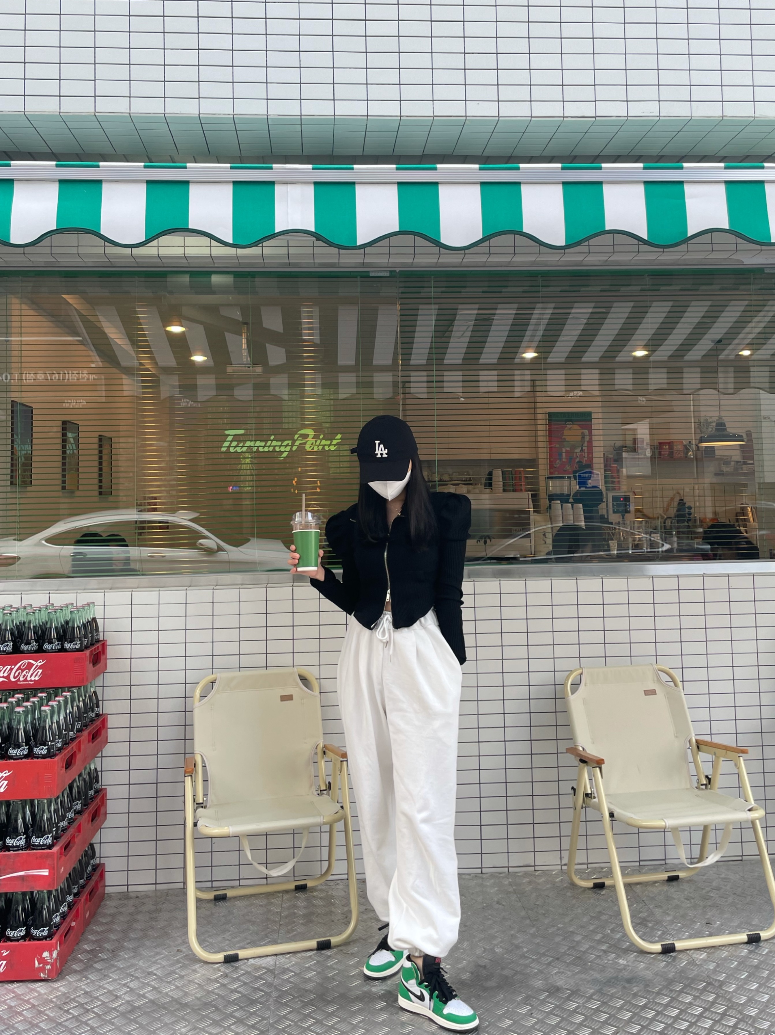 (W) Jordan 1 Retro High OG Lucky Green 착용 스타일
