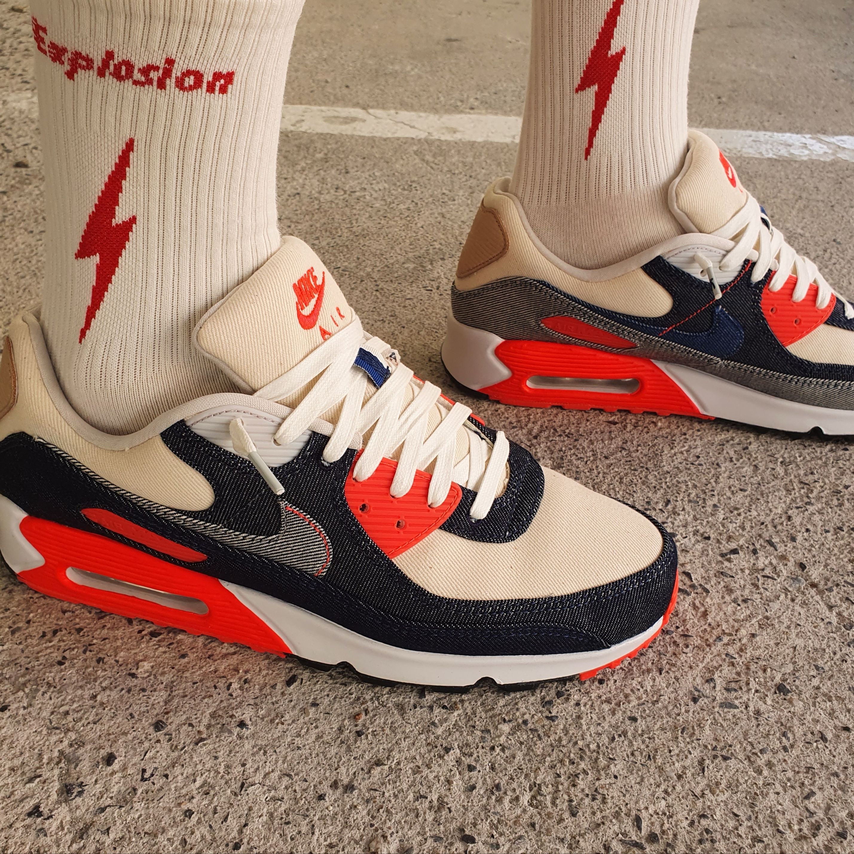 Nike x Denham Air Max 90 Infrared 착용 스타일 - 3
