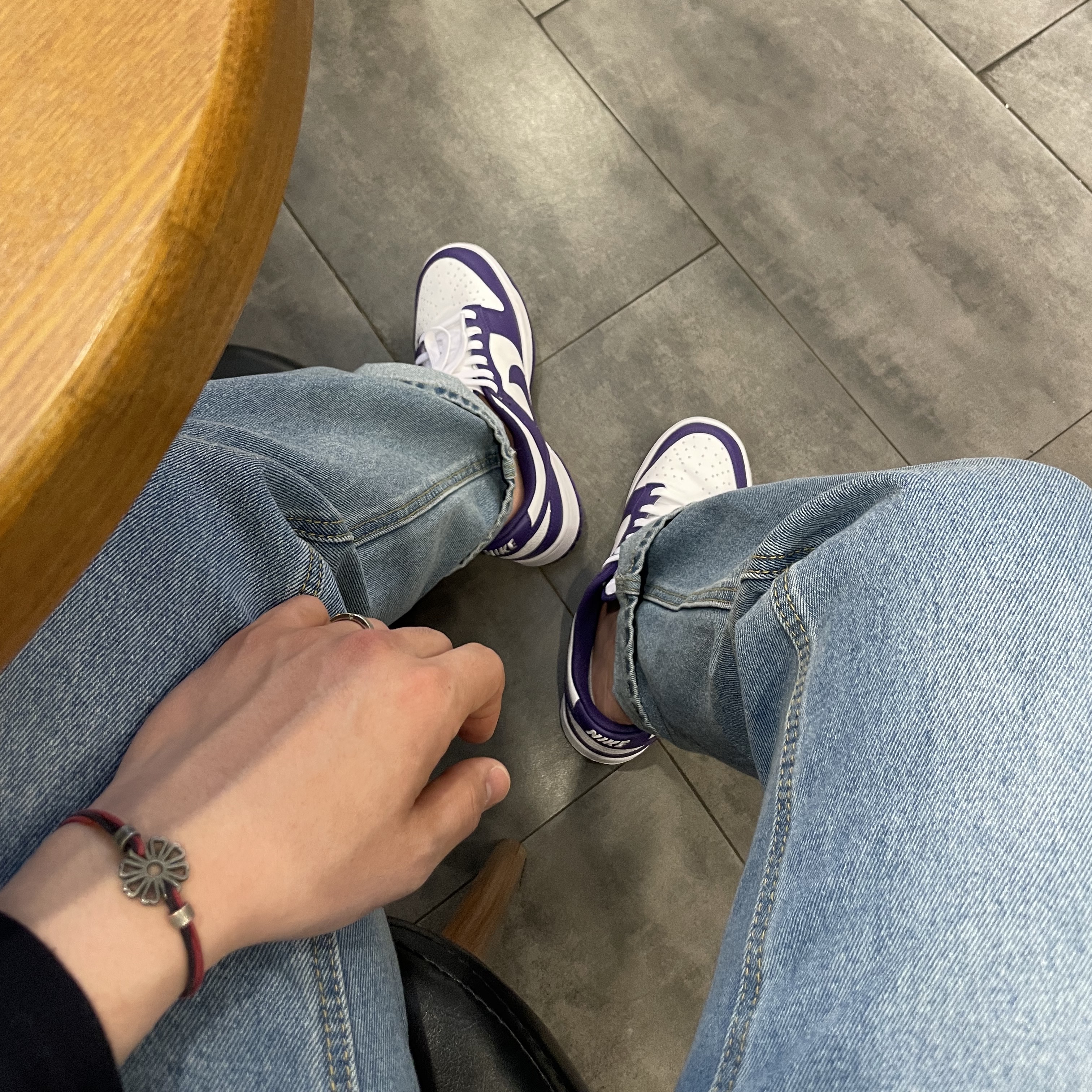 Nike Dunk Low Retro Championship Court Purple 착용 스타일