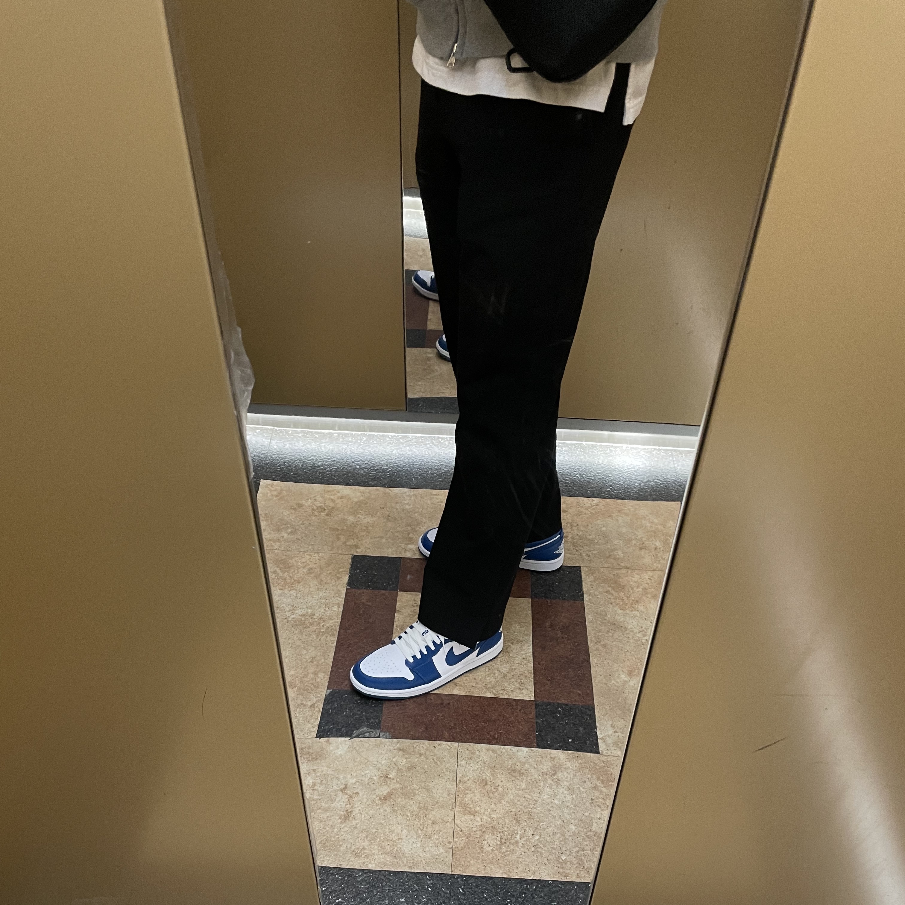 (W) Jordan 1 Low White Dark Marina Blue 착용 스타일
