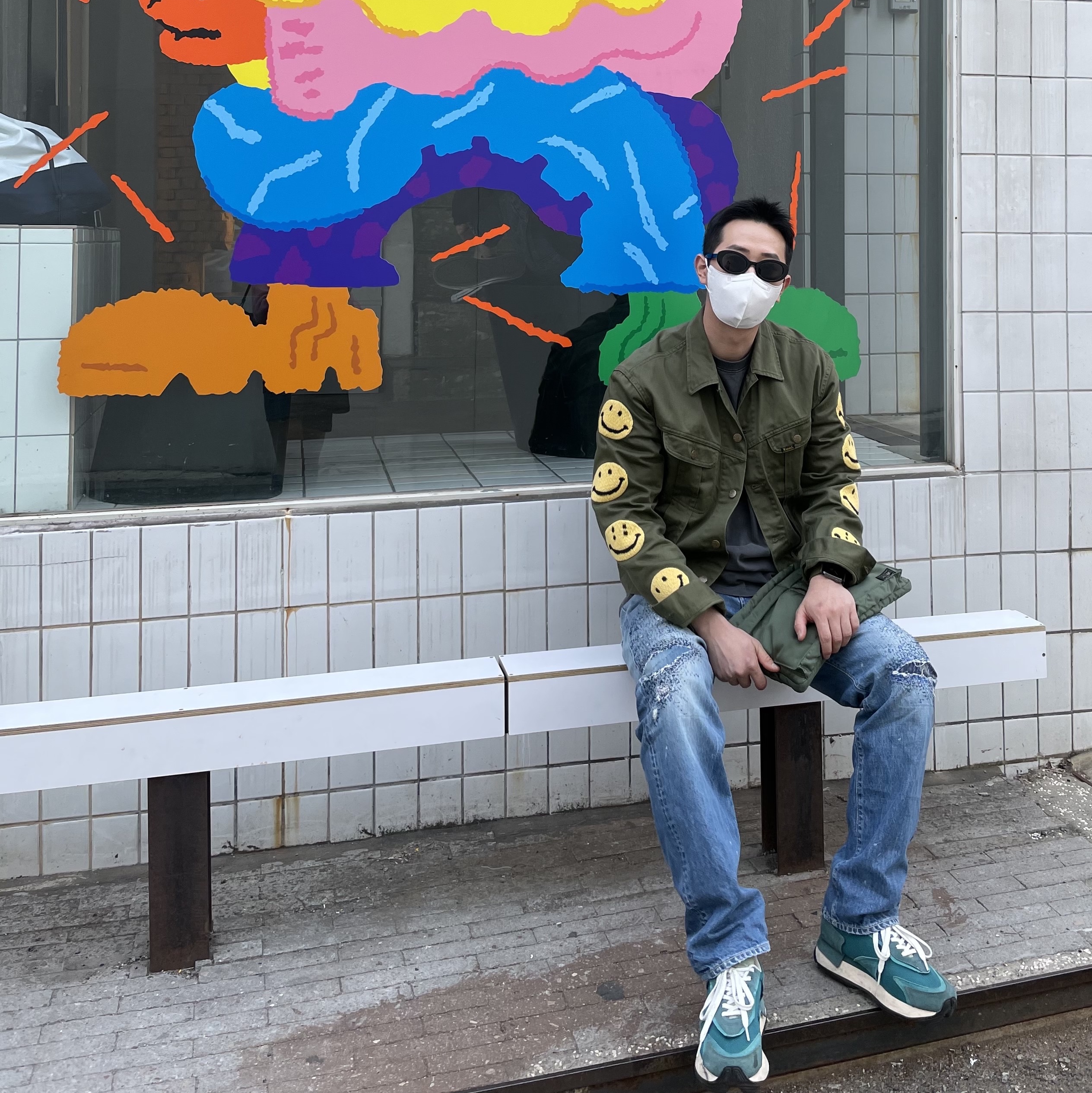Kapital Vintage Satin Westerner Happys Embroidery Long Jacket Khaki, Kapital 14 oz. Denim 5P Monkey Cisco (3Year Processing) Indigo 착용 스타일