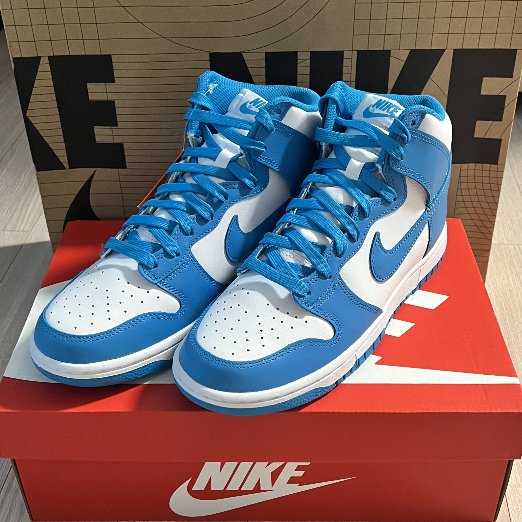 Nike Dunk High Retro Championship Blue 착용 스타일 - 1