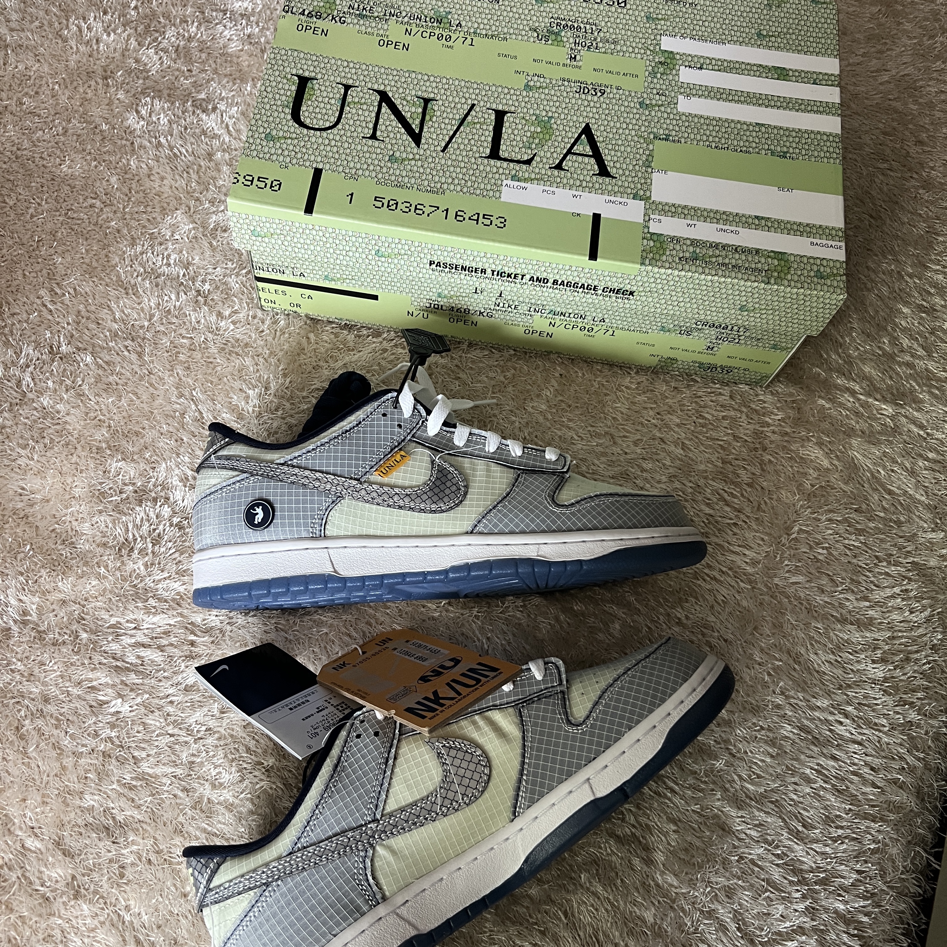 Nike x Union Dunk Low Passport Pack Pistachio 착용 스타일 - 1