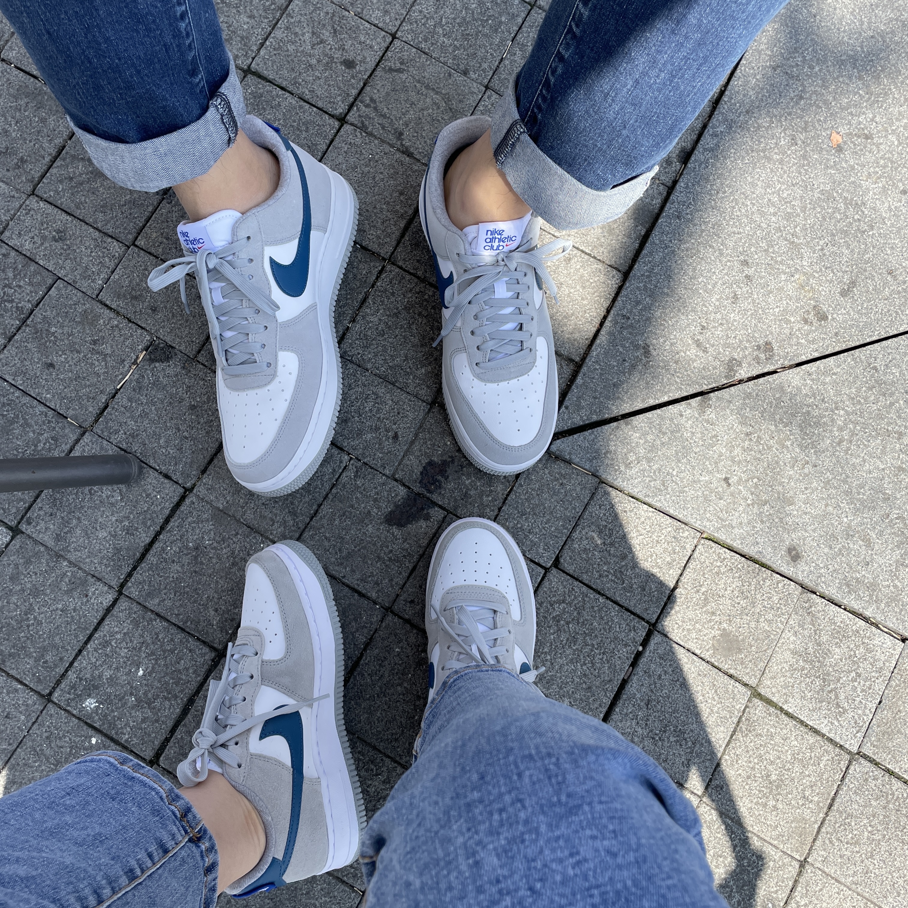 (GS) Nike Air Force 1 LV8 Athletic Club Light Smoke Grey Marina, Nike Air Force 1 '07 LV8 Athletic Club Light Smoke Grey Marina 착용 스타일