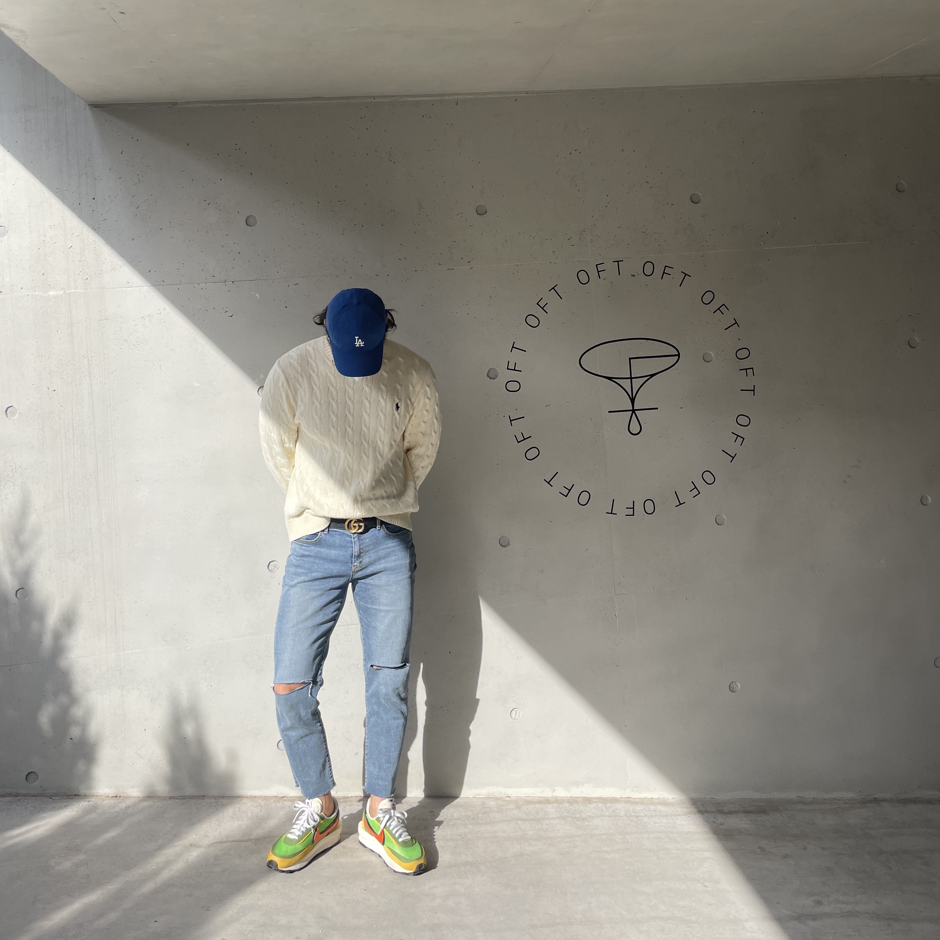 Nike x Sacai LDWaffle Green Multi 착용 스타일