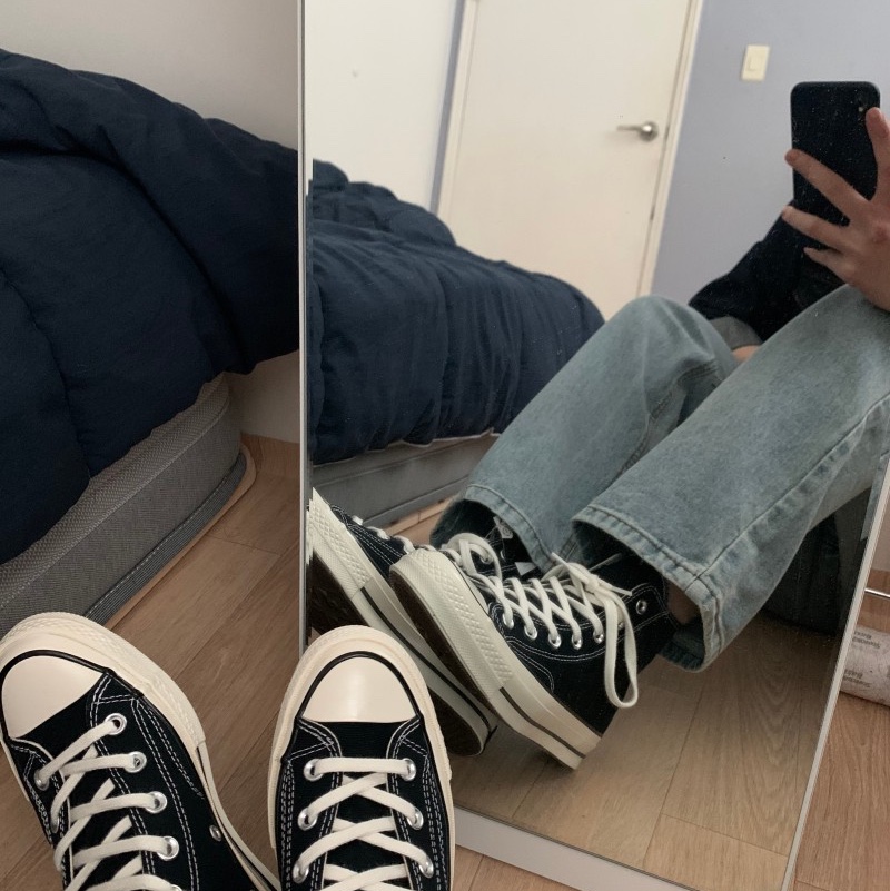 Converse Chuck 70 Hi Black 착용 스타일 - 2