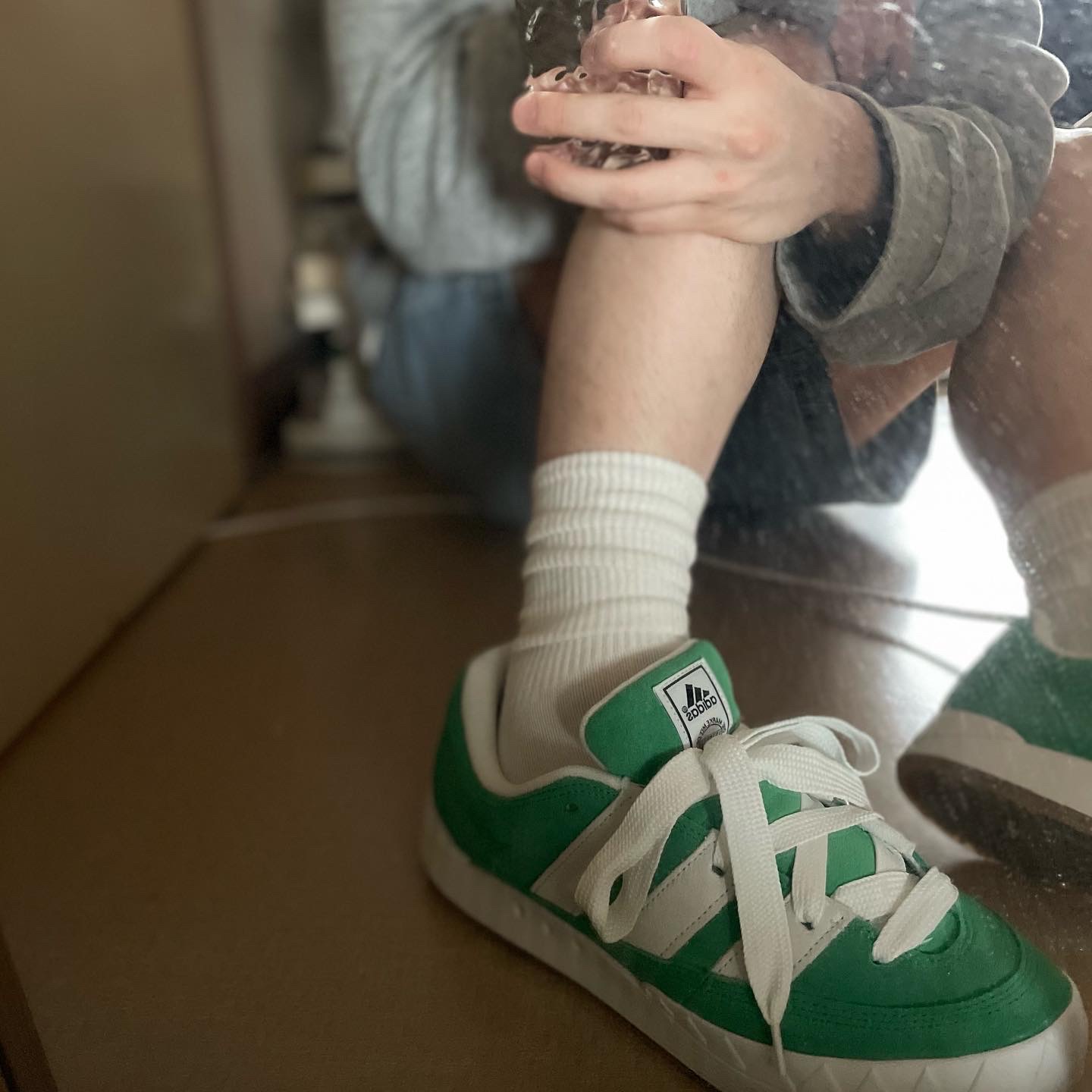 Adidas Adimatic Green 착용 스타일 - 2