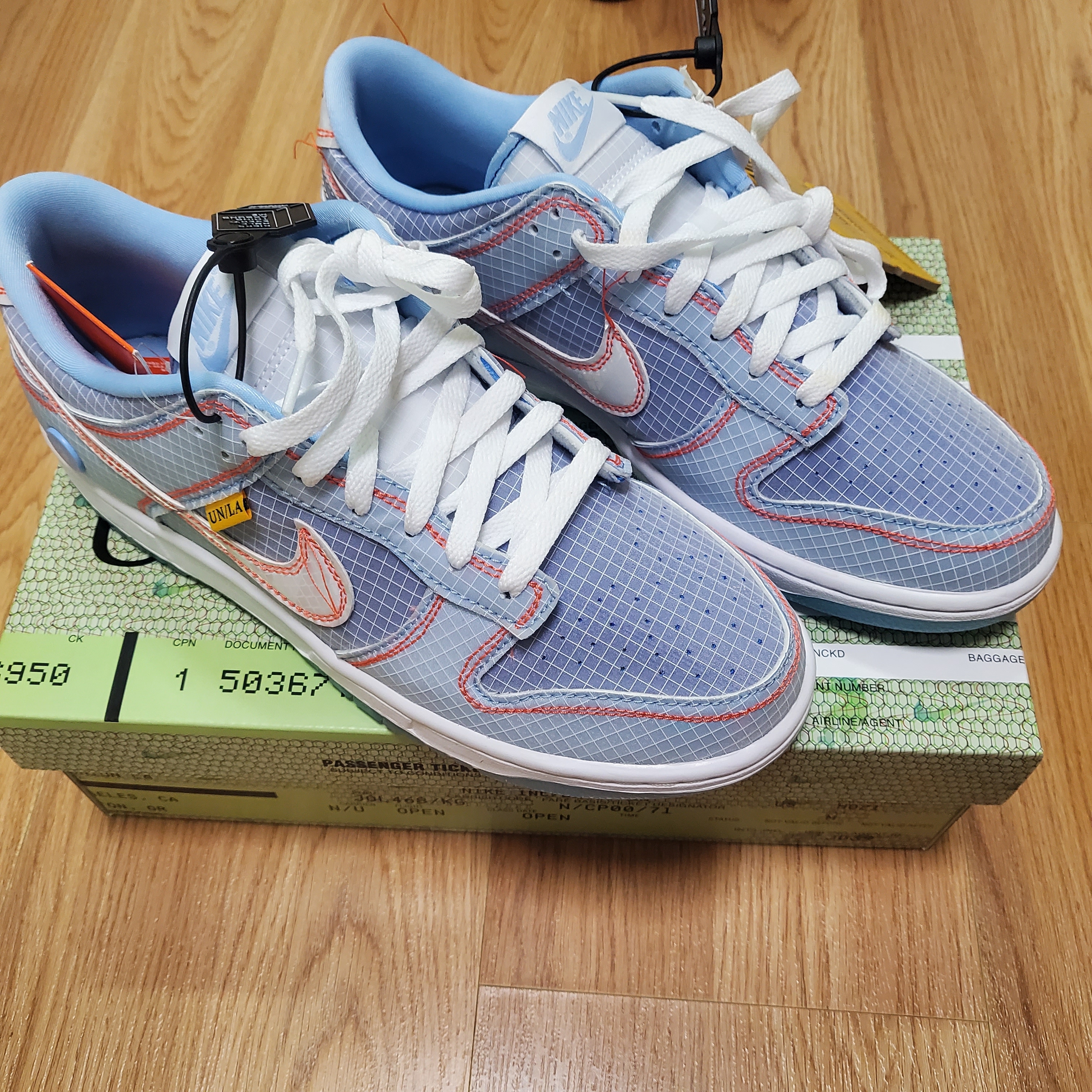 Nike x Union Dunk Low Passport Pack Argon 착용 스타일 - 2