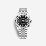 Rolex Datejust 36mm 126234 Bright Black Diamond-Set Jubilee