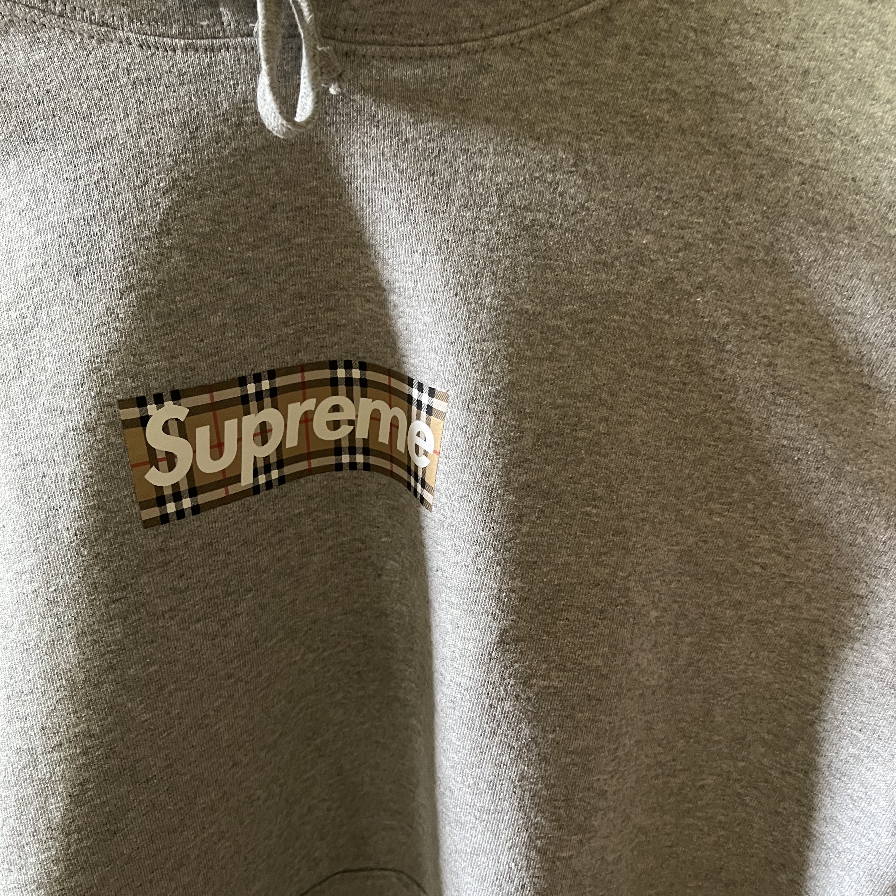 Supreme x Burberry Box Logo Hooded Sweatshirt Heather Grey - 22SS 착용 스타일