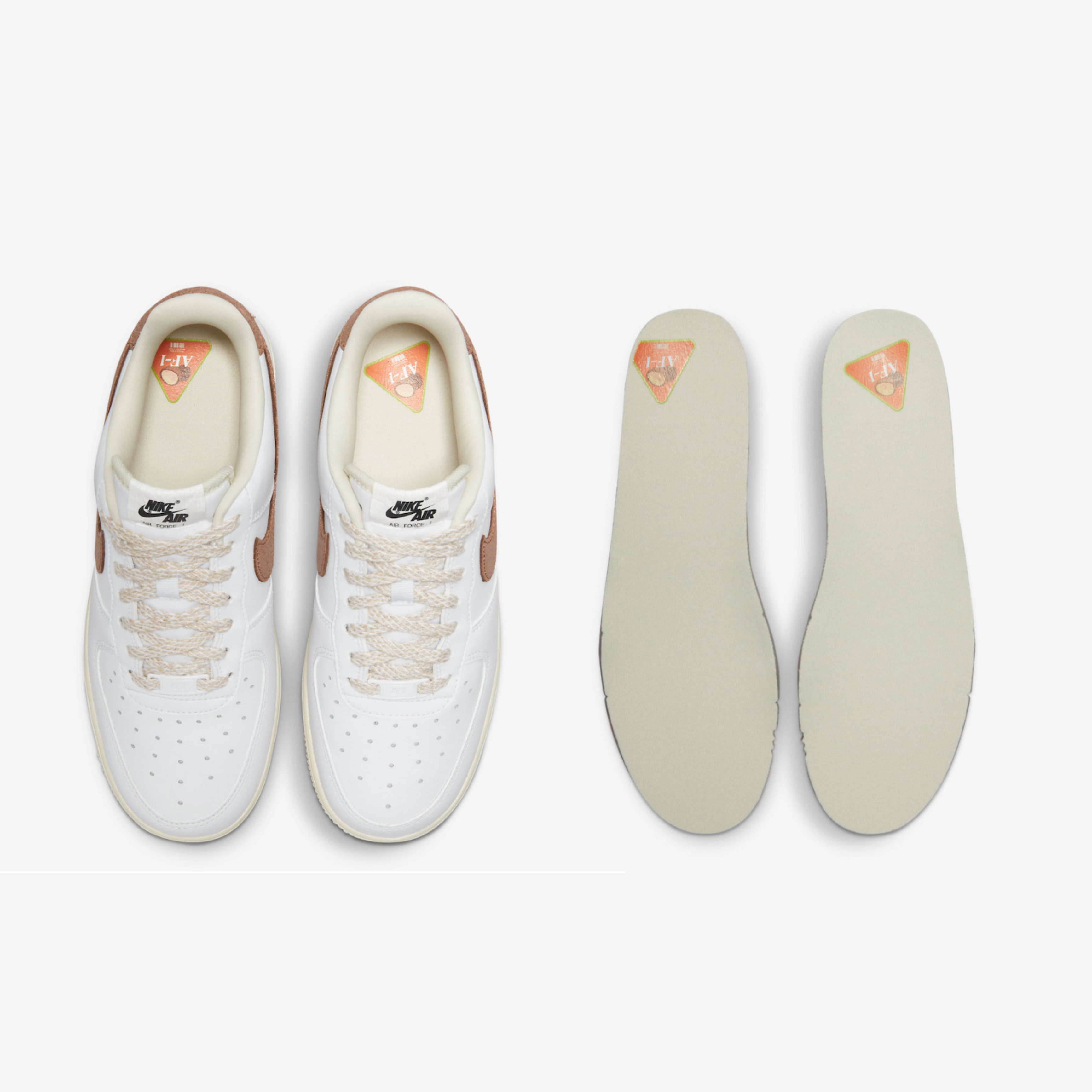 Jordan 1 Low SE Chocolate Bliss, Nike Air Force 1 High Retro QS Summit White Chocolate 착용 스타일 - 4